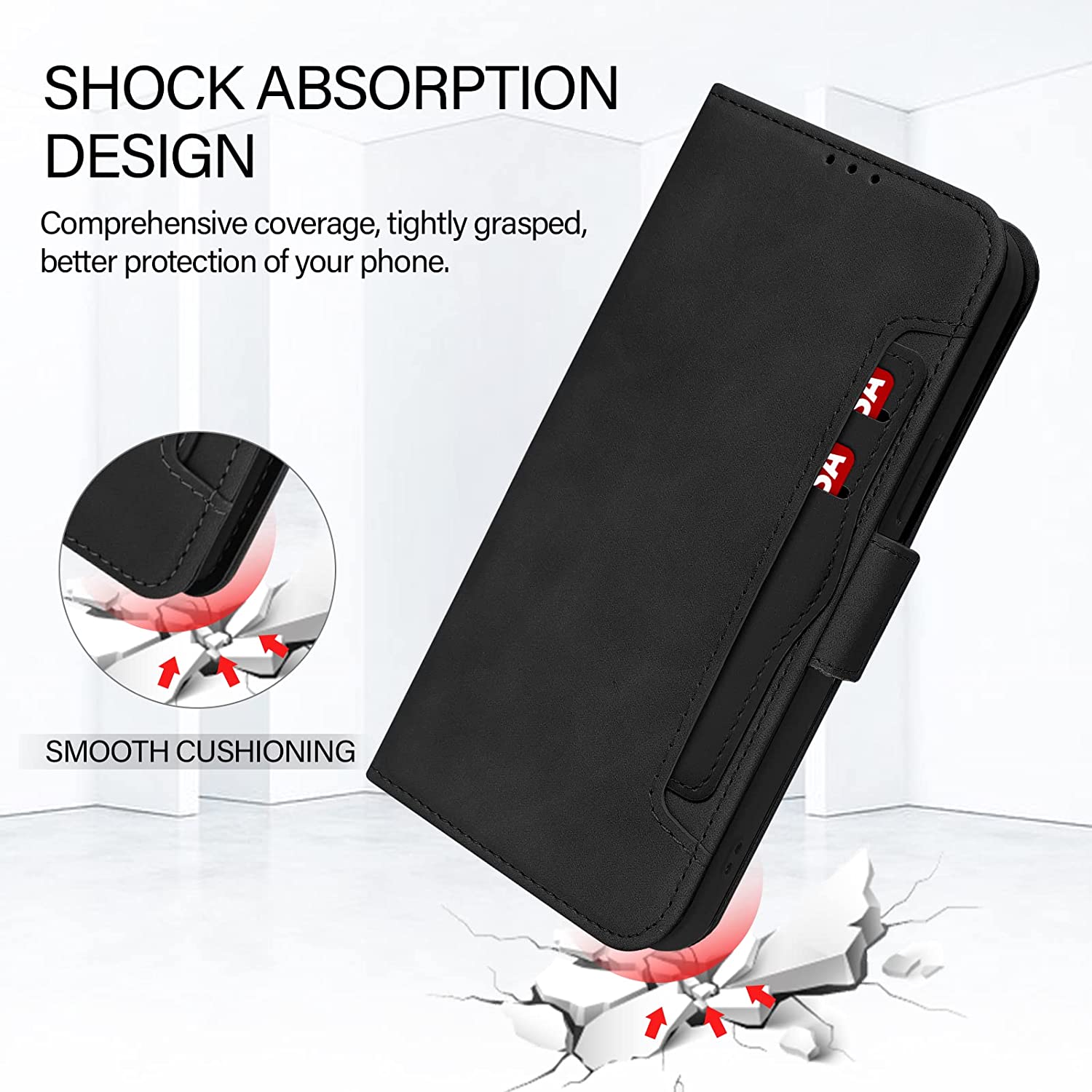 iPhone 14 Pro Max 6.7 inch Premium PU Leather Case with Magnetic Closure - Shockproof 5G Protective Cover for Work, Travel & Everyday Use