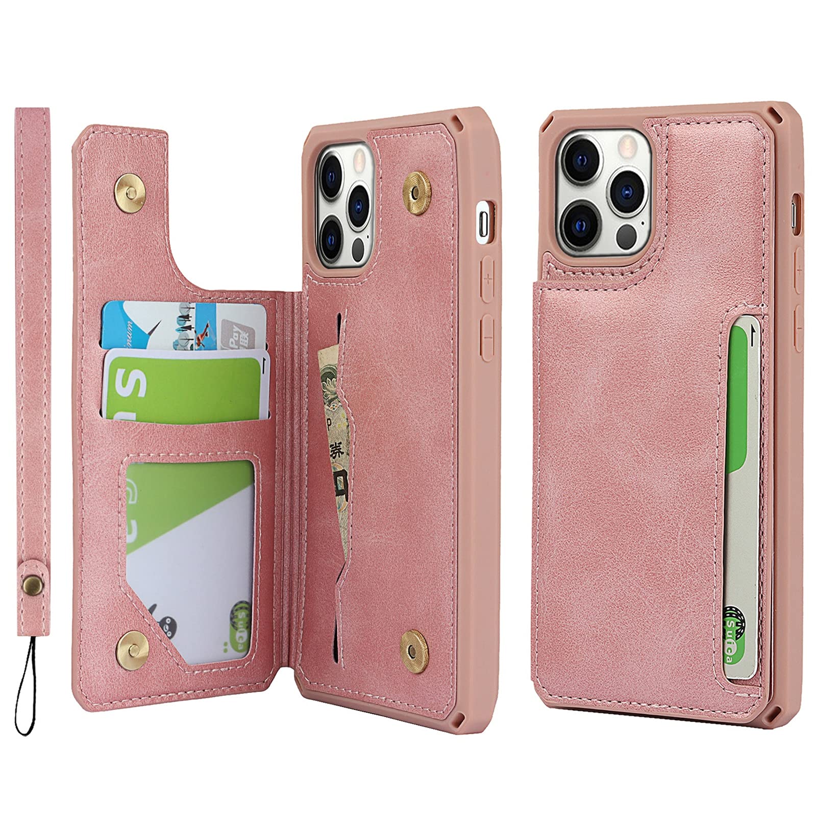 Jaorty PU Leather Wallet Case for iPhone 12 Pro (6.1