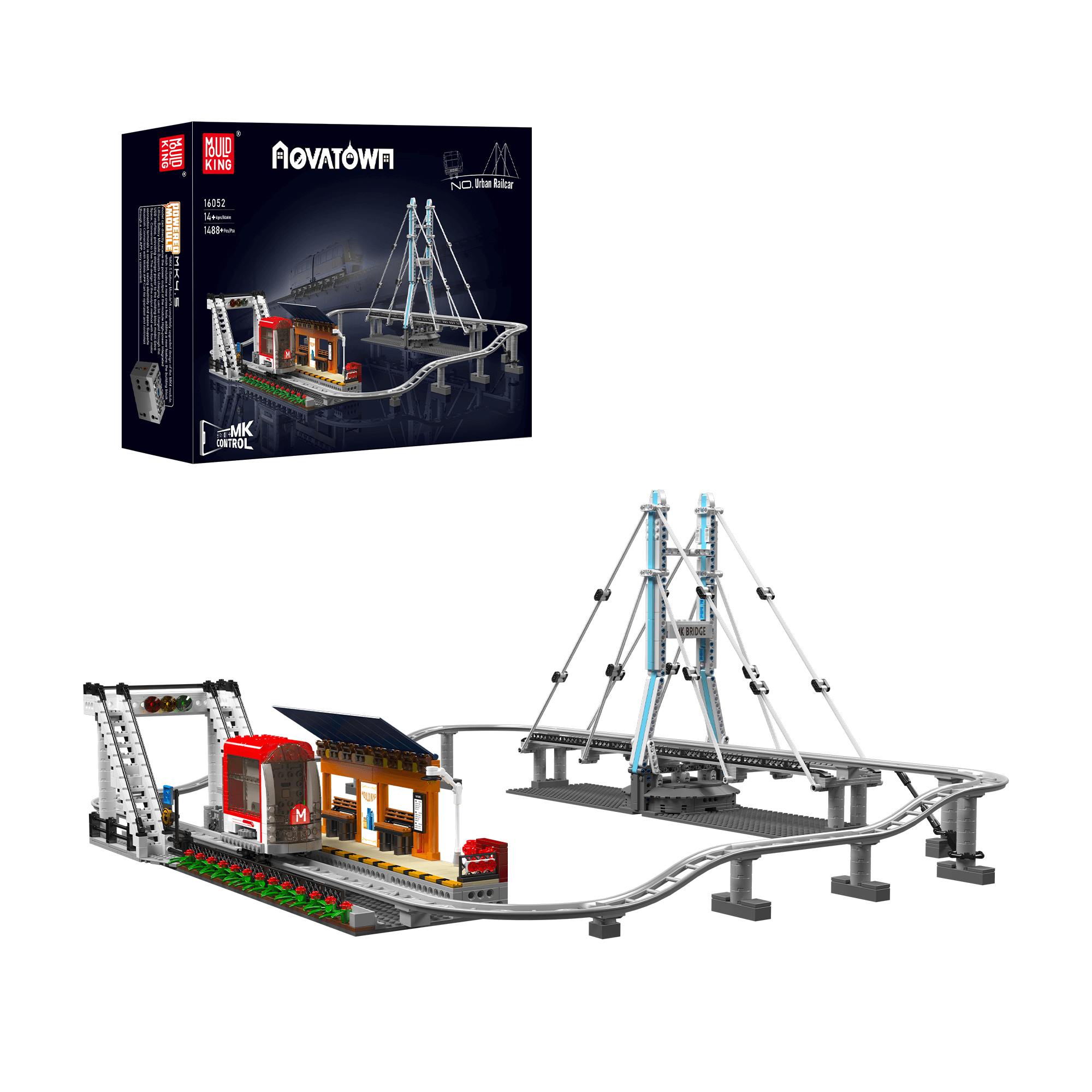Mould King 16052 Motorized Monorail Building Set - 1,488 Pieces STEM Toy for Kids & Adults | Perfect for Train Enthusiasts, Model Collectors & Educational Play