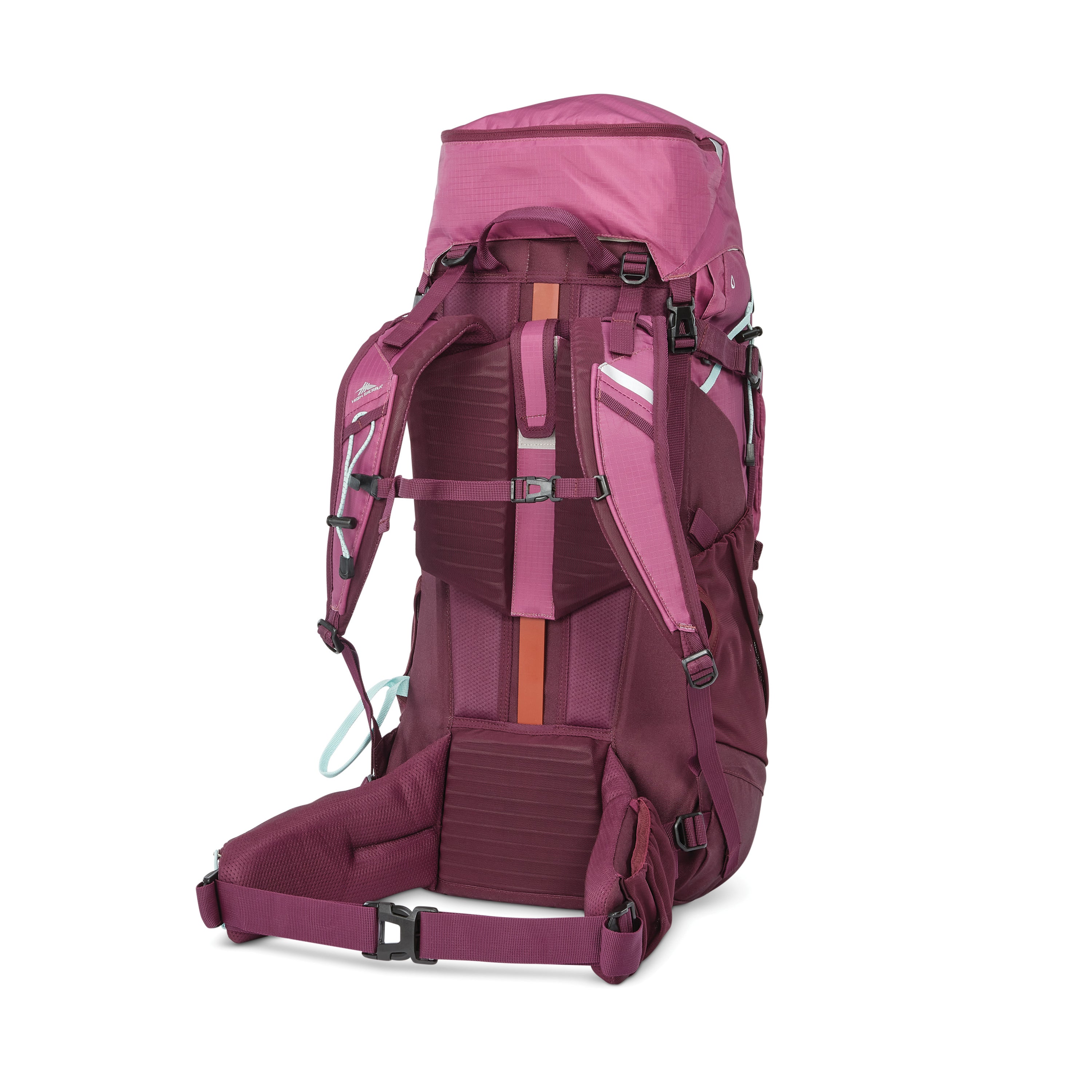 High Sierra Pathway 2.0 Women's 60L Hiking Backpack - Lightweight Frame Pack for Outdoor Adventures, Travel & Camping (Berry/Maroon)