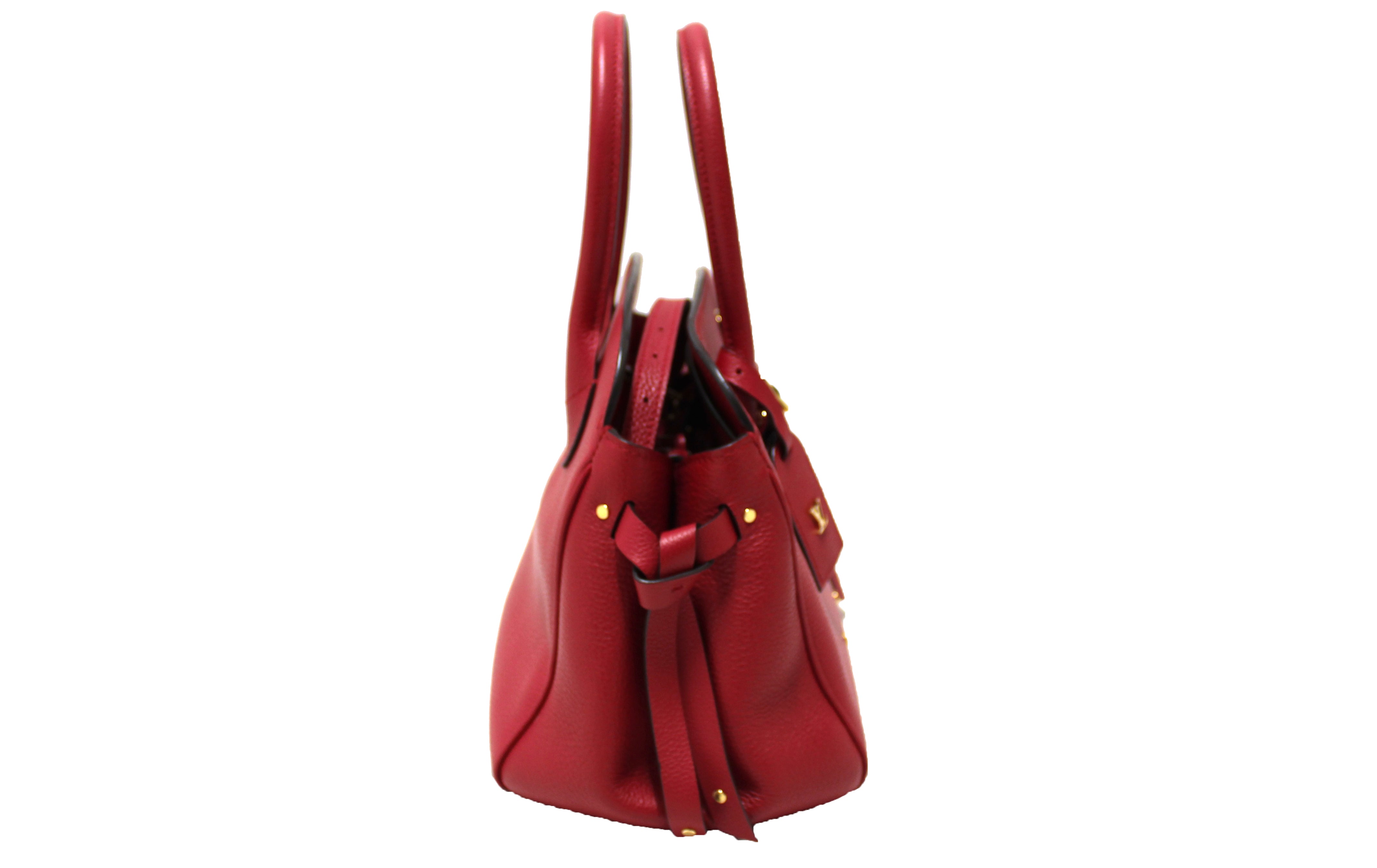 Authentic Louis Vuitton Carmine Red Veau Nuage Leather Milla PM Handbag - Luxury Crossbody Purse for Women, Perfect for Date Night & Special Occasions