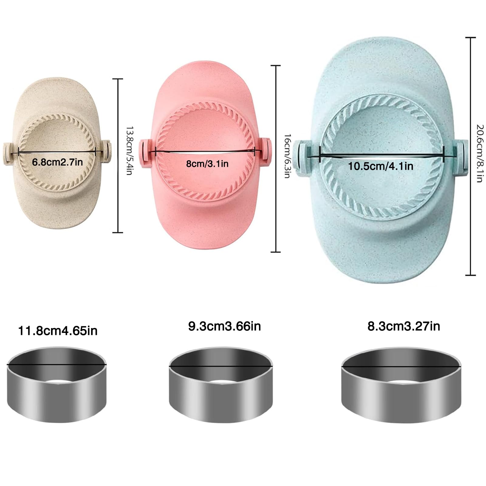 3-in-1 Dumpling Maker Press - Empanada, Ravioli & Pierogi Sealer with 3 Sizes (4.1