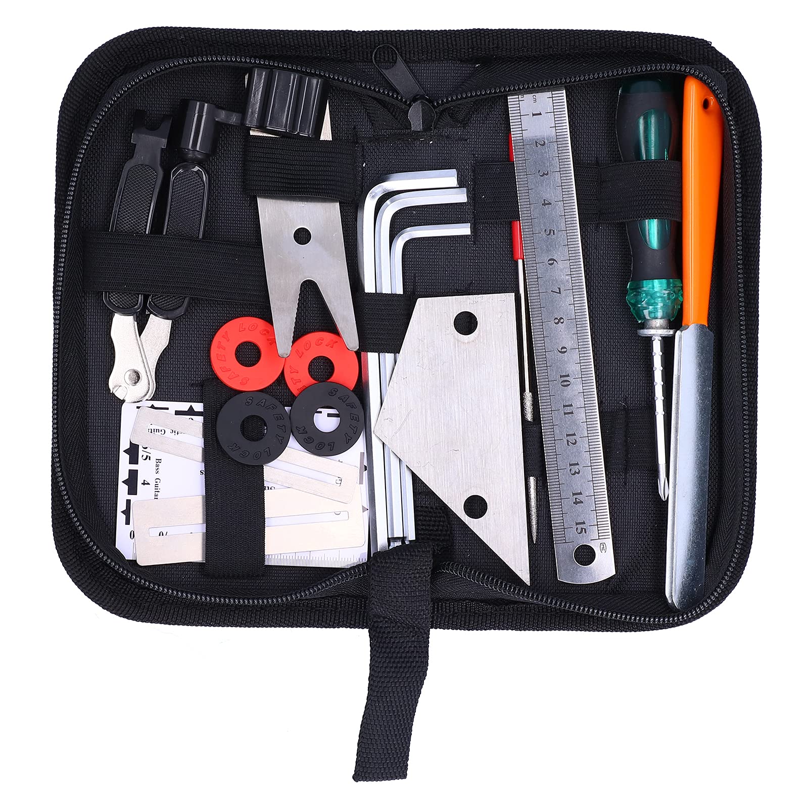 20Pcs Guitar Repair Kit with Measurement Tools, DIY File Ruler, Hex Wrench & String Organizer - Professional Maintenance Set for Guitar, Ukulele & String Instruments - Perfect for Home Repair, Music Studio & Travel Use