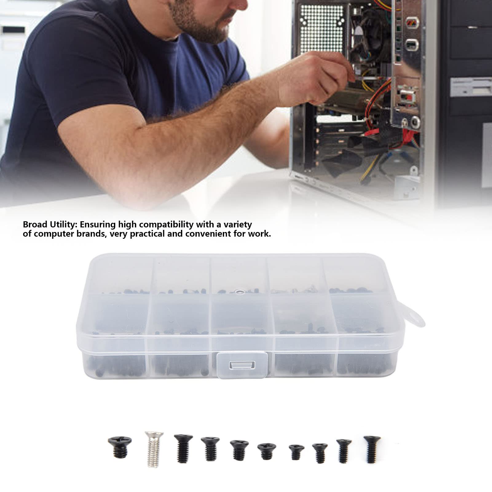 Natudeco 500Pcs Laptop Screw Set - Cross Head Steel Screws for Computer Repair, Electronics Assembly & Maintenance | Perfect for Laptop, PC, Tablet & Device Repairs