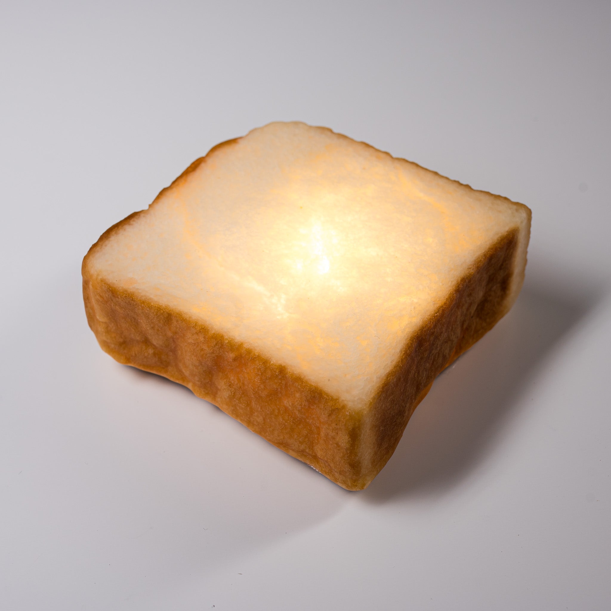 PAMPSHADE Real Bread Lamp - Square Toast LED Night Light by Yukiko Morita | Unique Home Decor for Bedroom, Kitchen & Cafe | Cozy Lighting Gift Idea