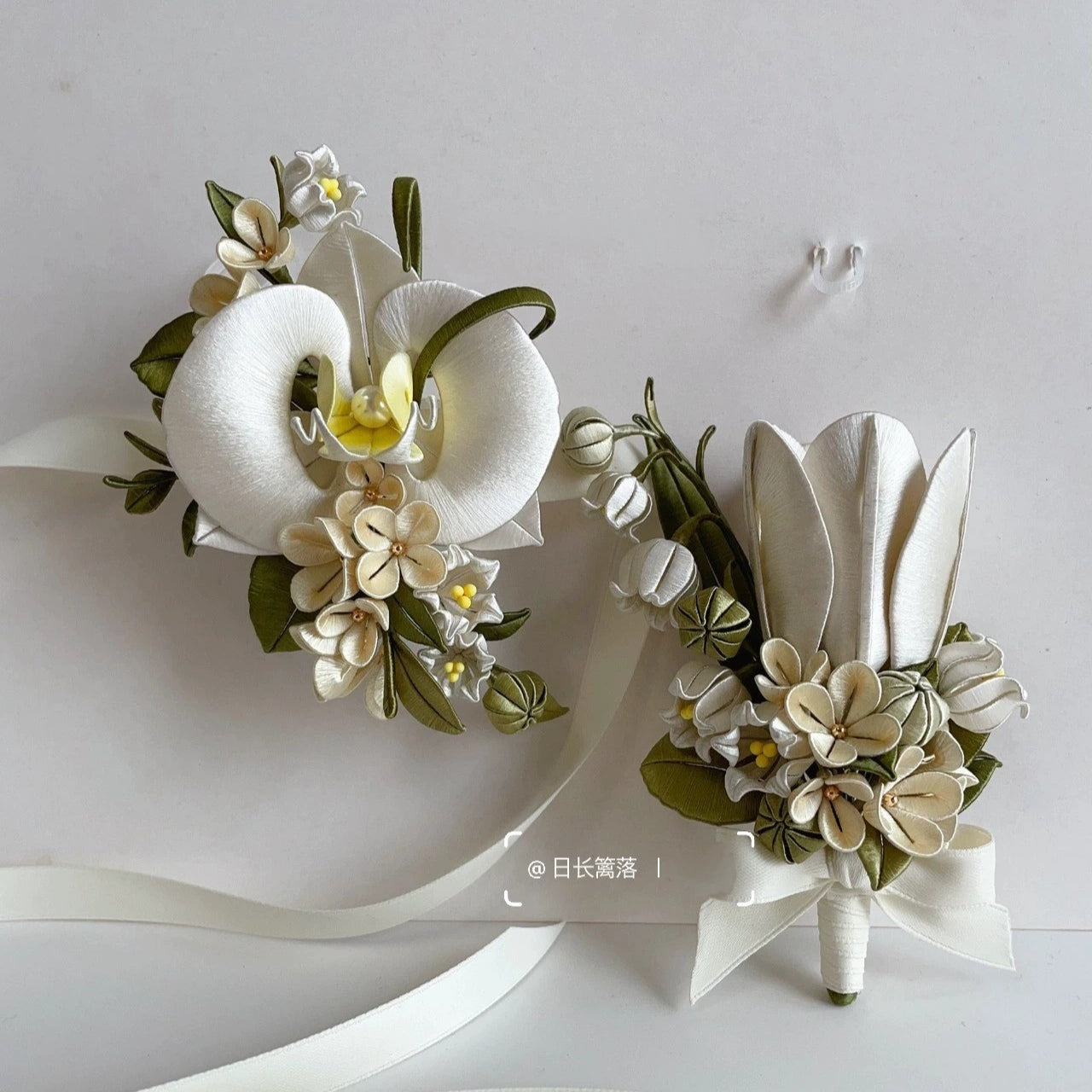 Elegant Silk Tulip & Phalaenopsis Corsage - Handmade Boutique Floral Pin for Weddings, Prom & Special Occasions