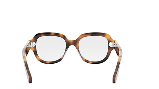 Celine 3 DOTS HD CL50141U 053 Shiny Havana Geometric Women's Eyeglasses - Stylish Prescription Glasses for Women, Fashionable Square Frame with Premium Acetate Material - Perfect for Office, Reading & Everyday Wear