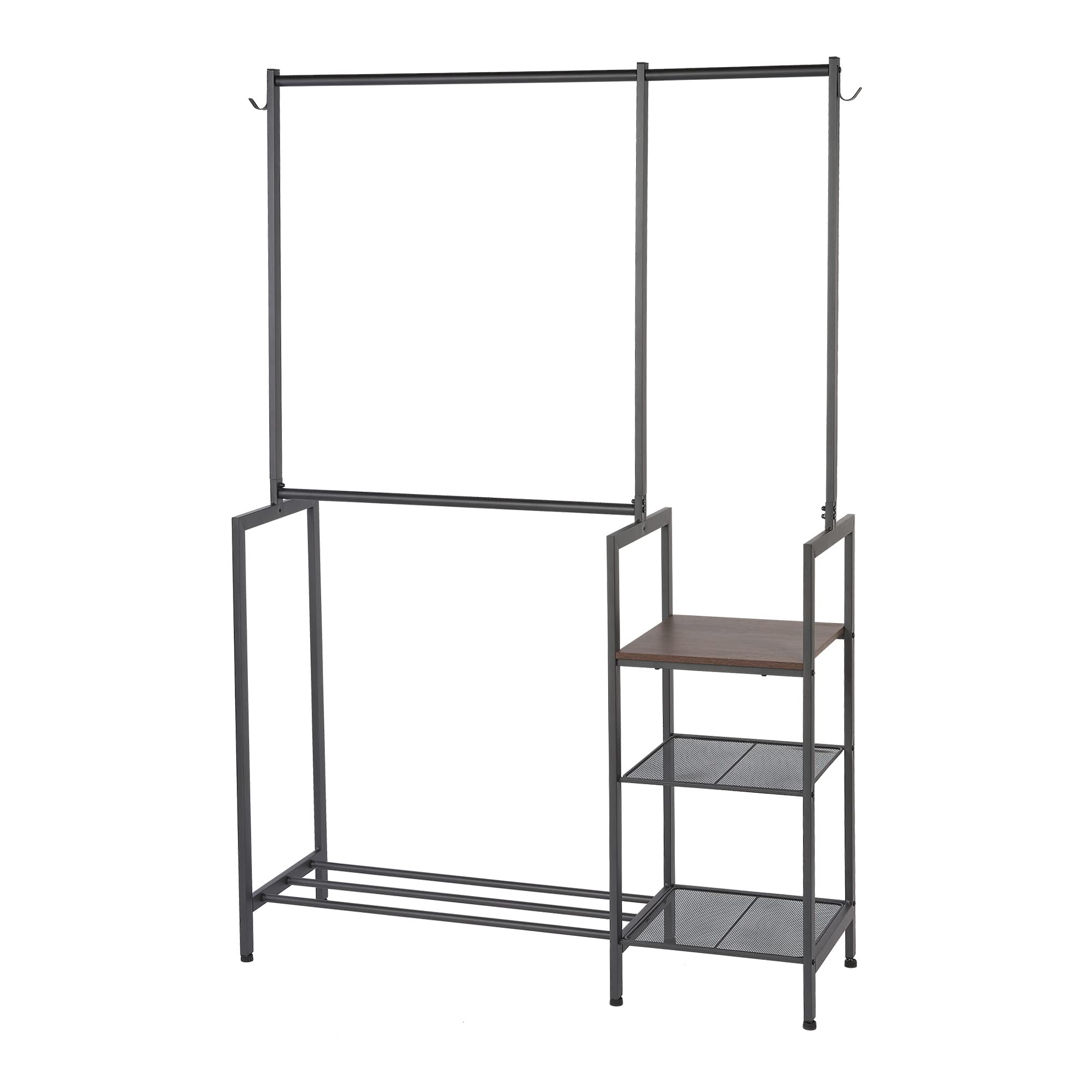 NeatFreak Free Standing Closet Organizer - Heavy Duty Double Hanging Clothes Rack with Shelves for Clothes, Shoes & Accessories Storage - Perfect for Bedroom, Walk-in Closet and Small Space Organization