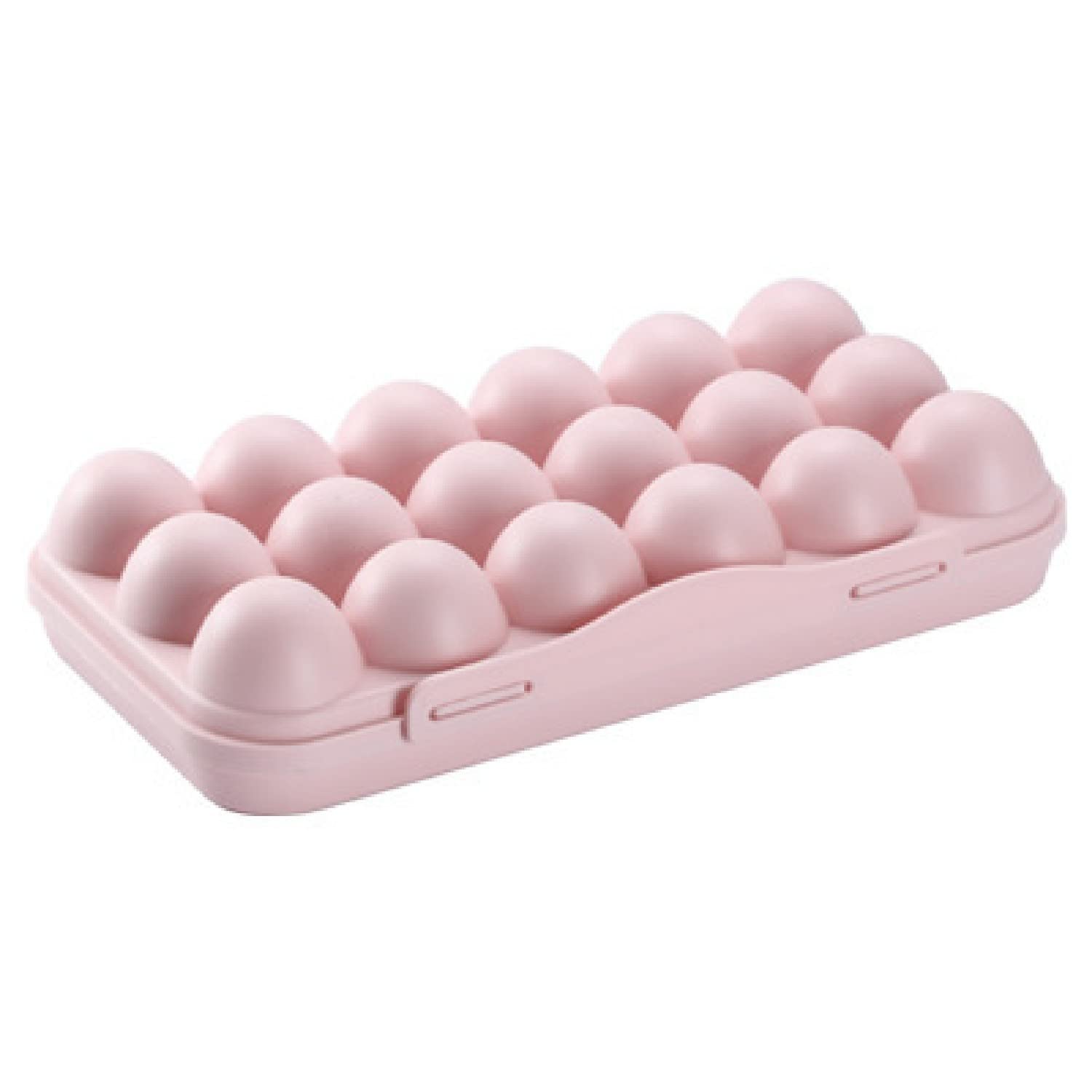PRAYAS 18-Grid Reusable Plastic Egg Storage Organizer with Lid - Pink Kitchen Egg Holder, Egg Box Container for Refrigerator & Pantry Organization - Perfect for Farm Fresh Eggs, Breakfast Meal Prep & Baking Needs