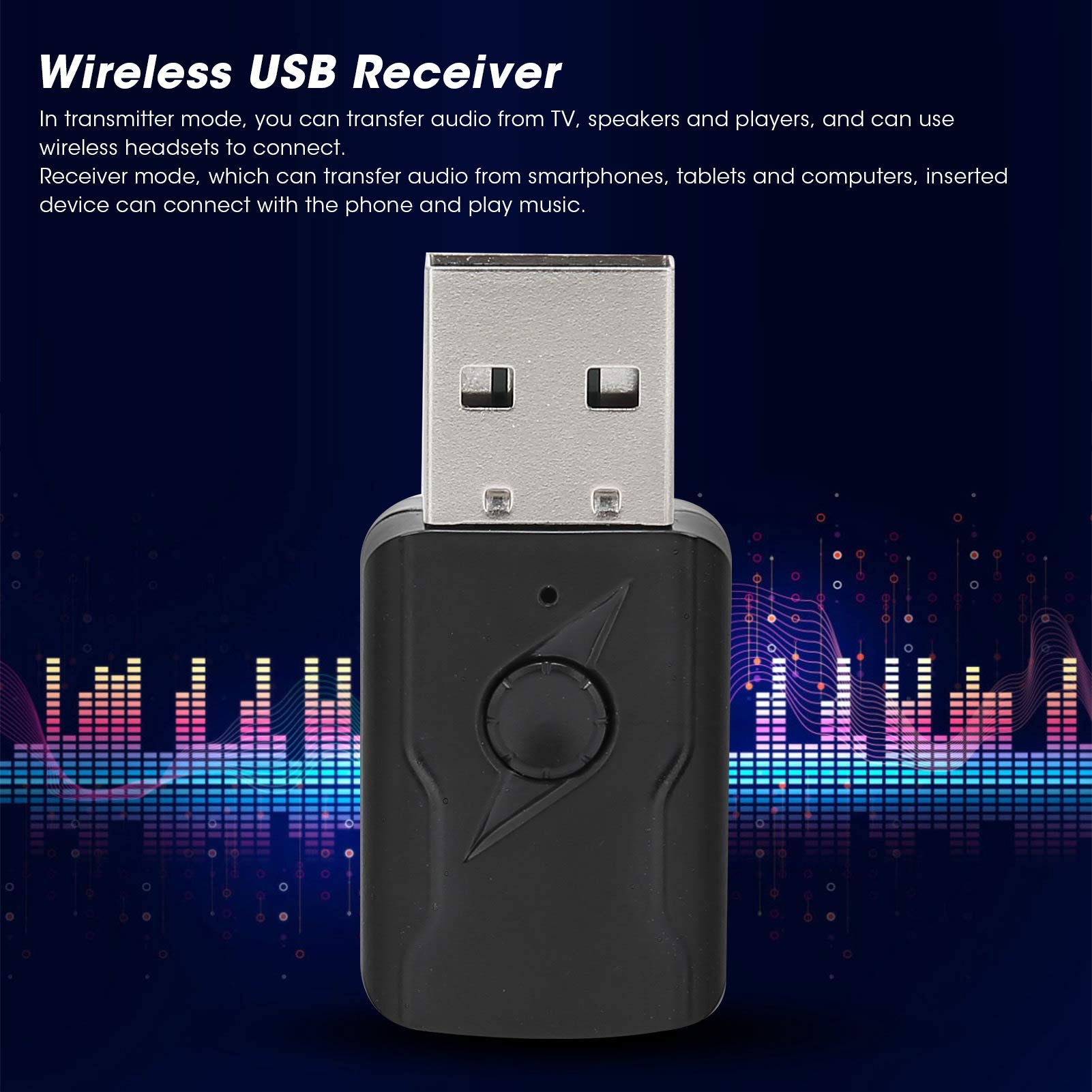 Wireless Bluetooth 5.0 Transmitter & Receiver for Car, TV, PC - USB Audio Adapter with 3.5mm AUX Cable | Hands-Free Calling, Music Streaming for Home & Car Audio Systems