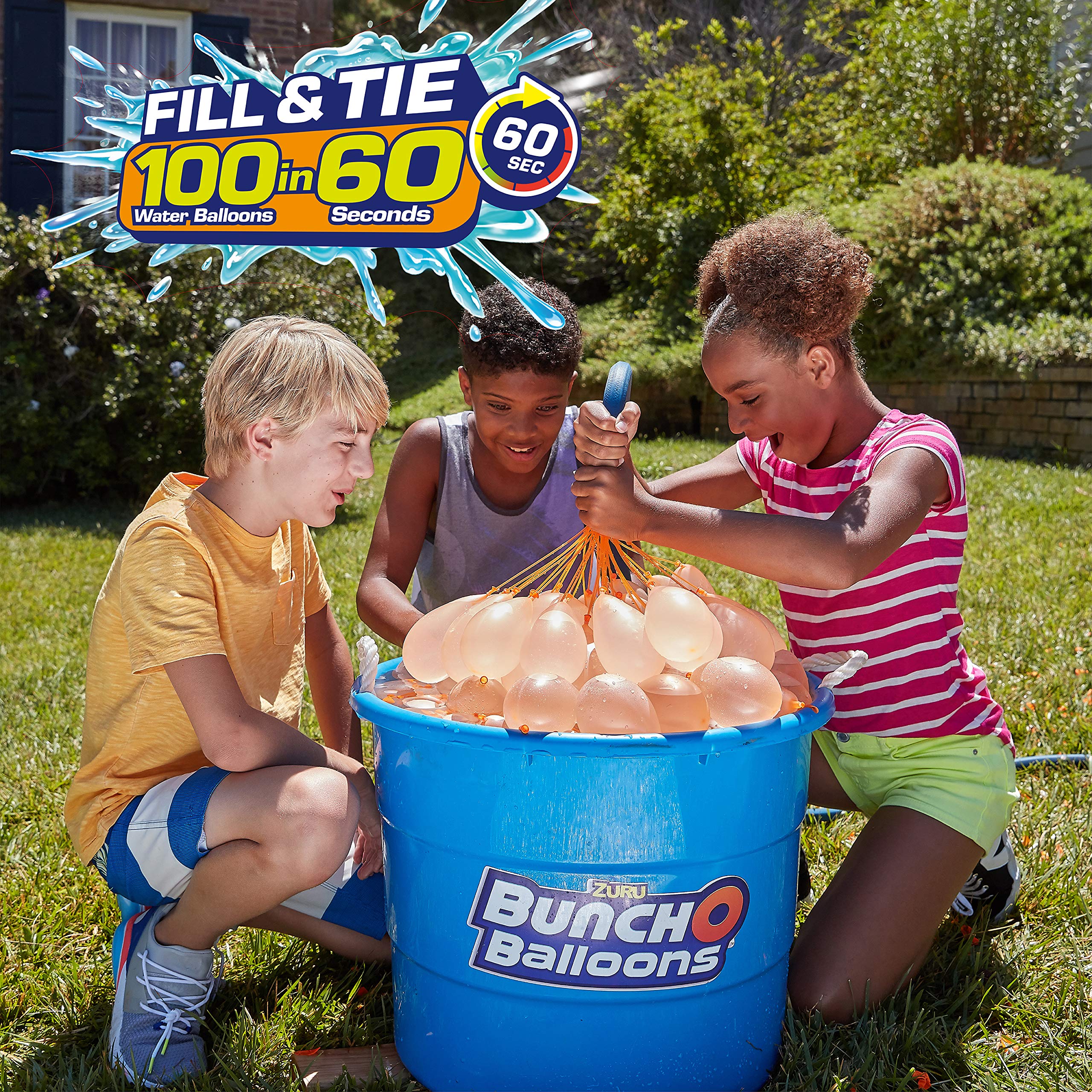 Bunch O Balloons – Instant Water Balloons – Blue (3 Bunches – 100 Total) – Perfect for Summer Parties, Kids' Activities, and Outdoor Fun