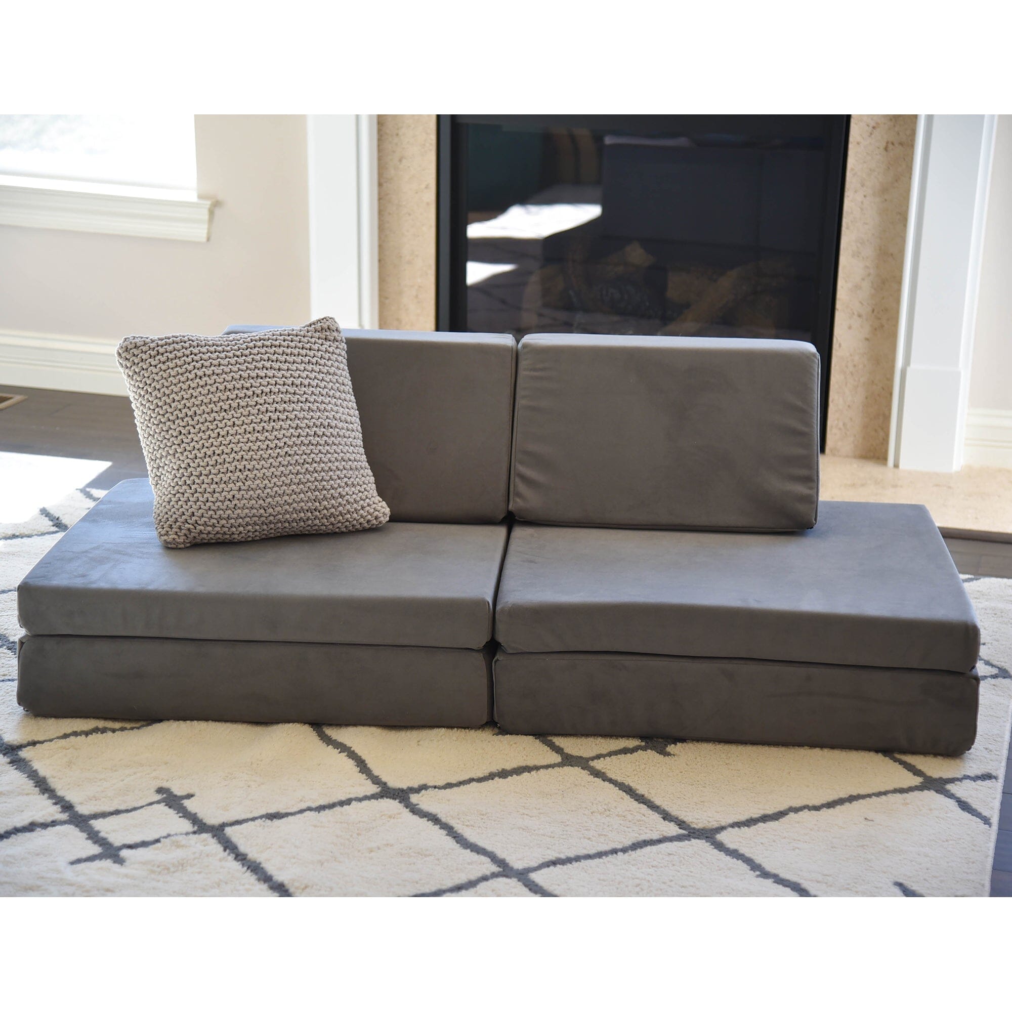 Premium Kids Play Couch with Removable Cushions & Accessories - Soft Modular Sofa for Toddlers, Children's Playroom, Reading Nook & Indoor Fort Building