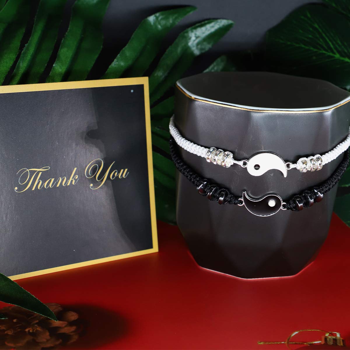 Best Friend Bracelets for 2 - Matching BFF Bracelets Set, Yin Yang Friendship Bracelets for Men & Women - Perfect for Couples, Besties & Gift Giving