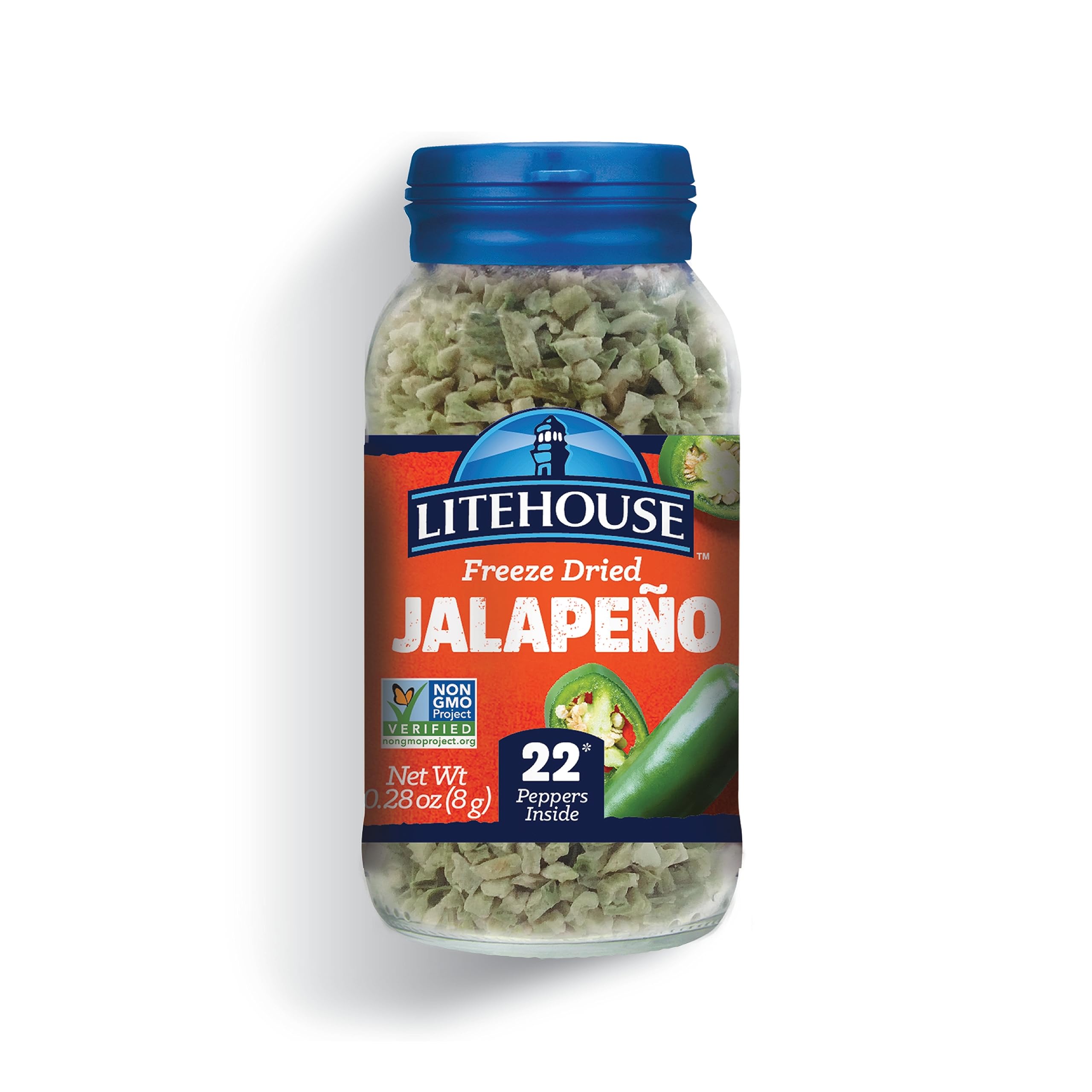 Litehouse Freeze Dried Jalapeno Peppers - Non-GMO, Gluten-Free Dried Pepper Flakes - Perfect Substitute for Fresh Jalapeno - 0.39 Ounce (2-Pack) - Ideal for Pizza, Tacos, Nachos & Spicy Cooking