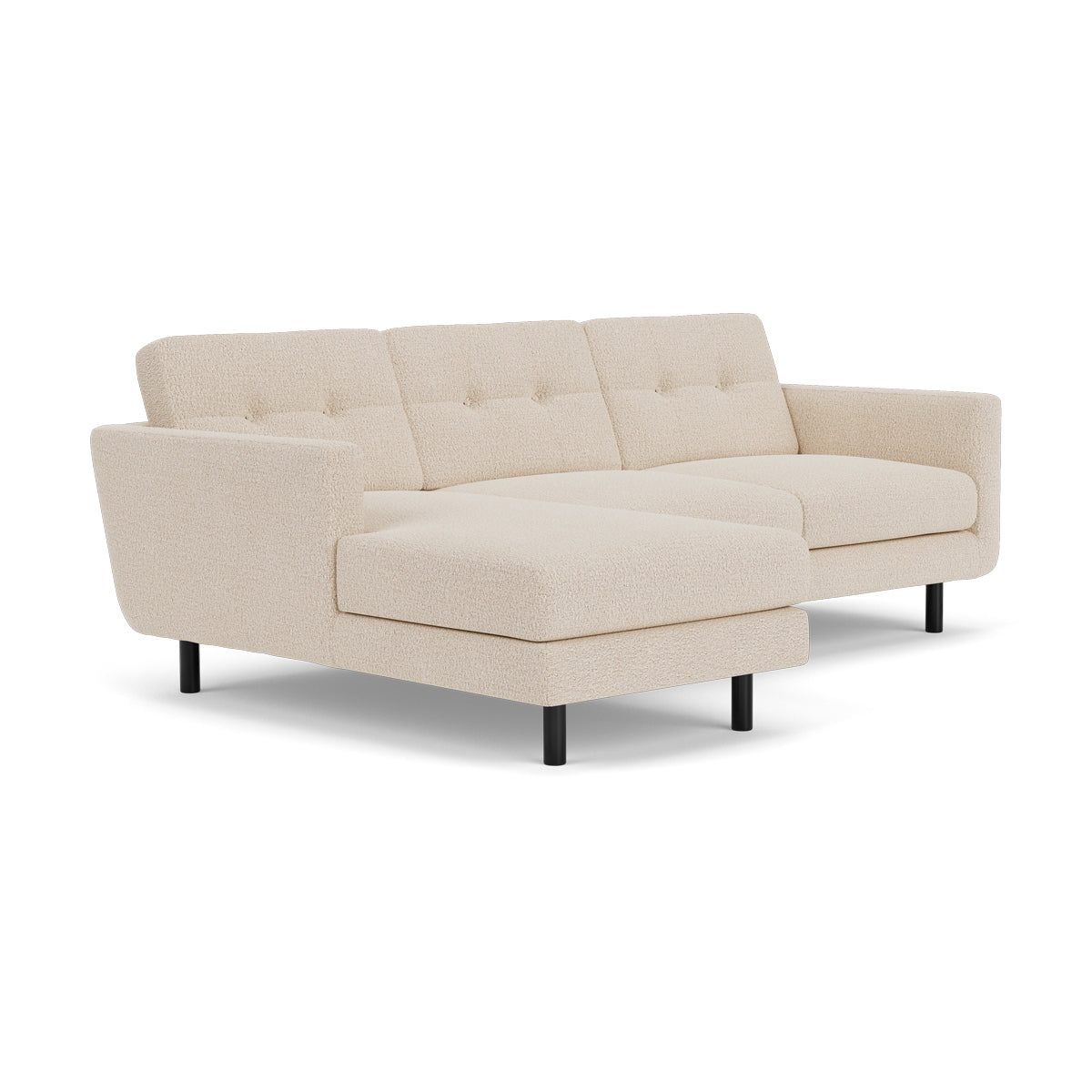 Conrad Boucle Left Chaise Sofa - Modern Upholstered Sectional Couch for Living Room, Lounge & Home Decor