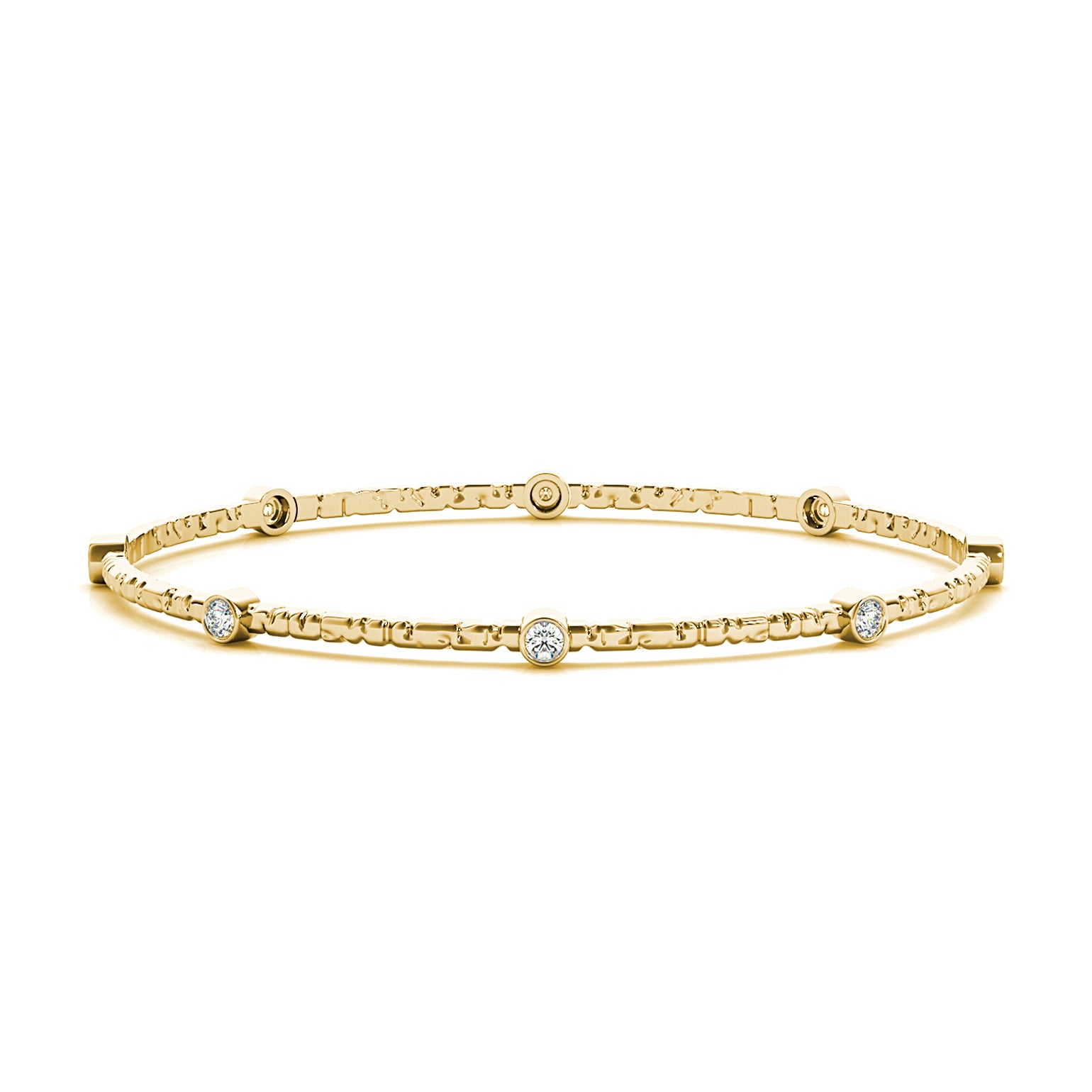0.80 Carat Round Diamond Bangle Bracelet - 14K Gold Bezel Set Wedding Jewelry for Women, Anniversary Gift, Bridal Party Accessory