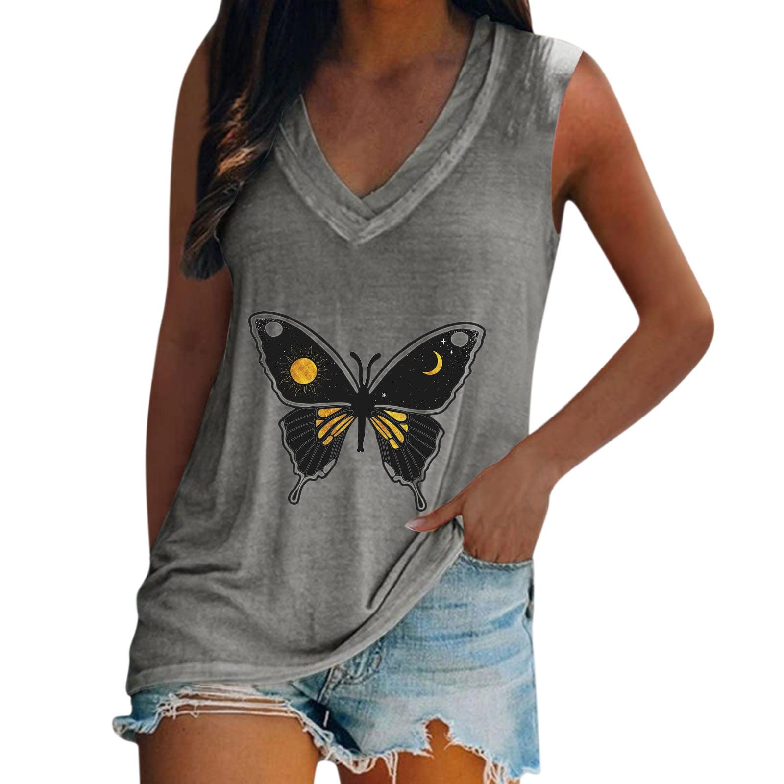 Women's Summer Tank Tops - Casual Sleeveless Blouse for Beach & Travel