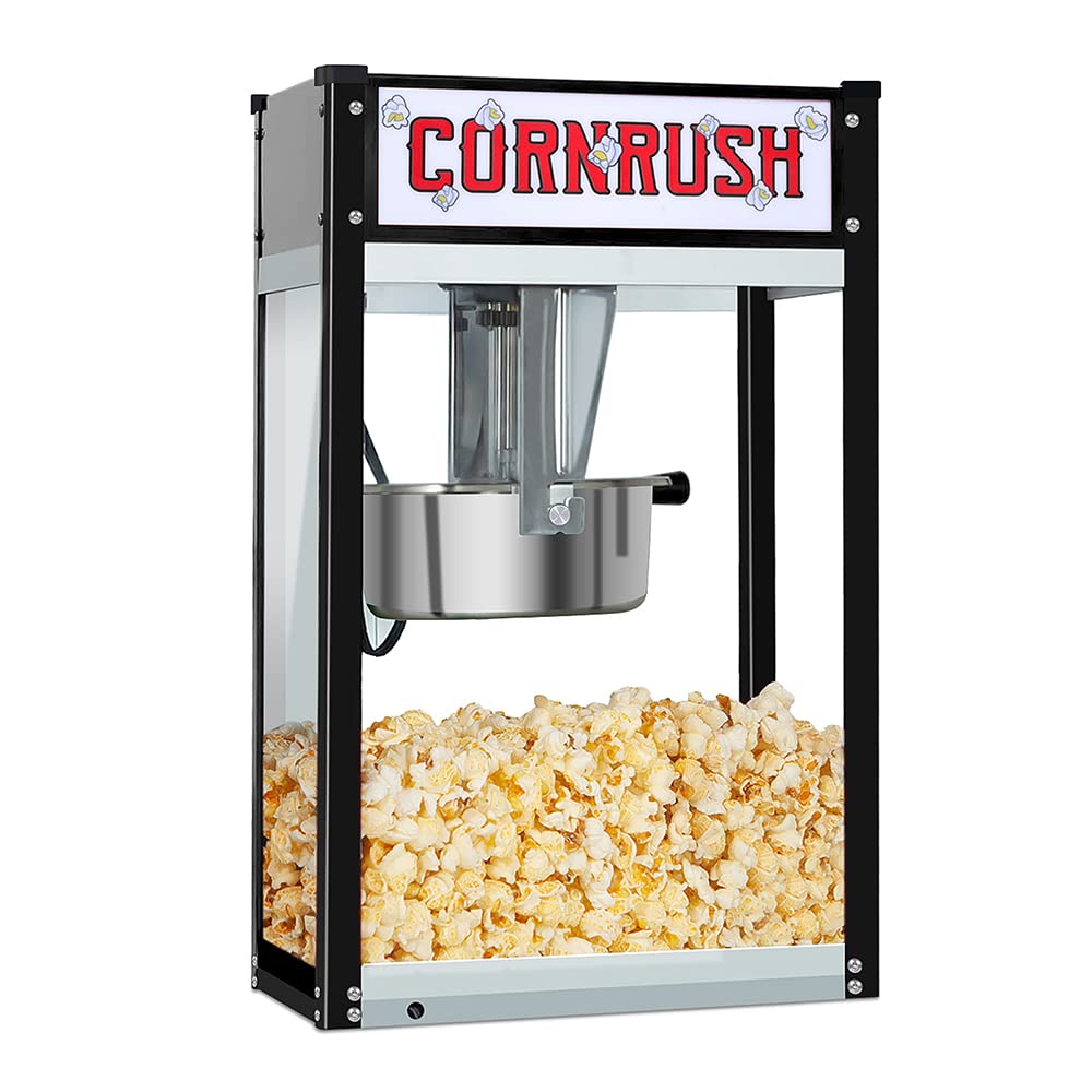 8oz Tabletop Popcorn Machine - Old Fashioned Movie Theater Style Popcorn Popper for Home, Halloween & Christmas Gifts (Black) | Perfect for Movie Nights, Parties & Family Gatherings