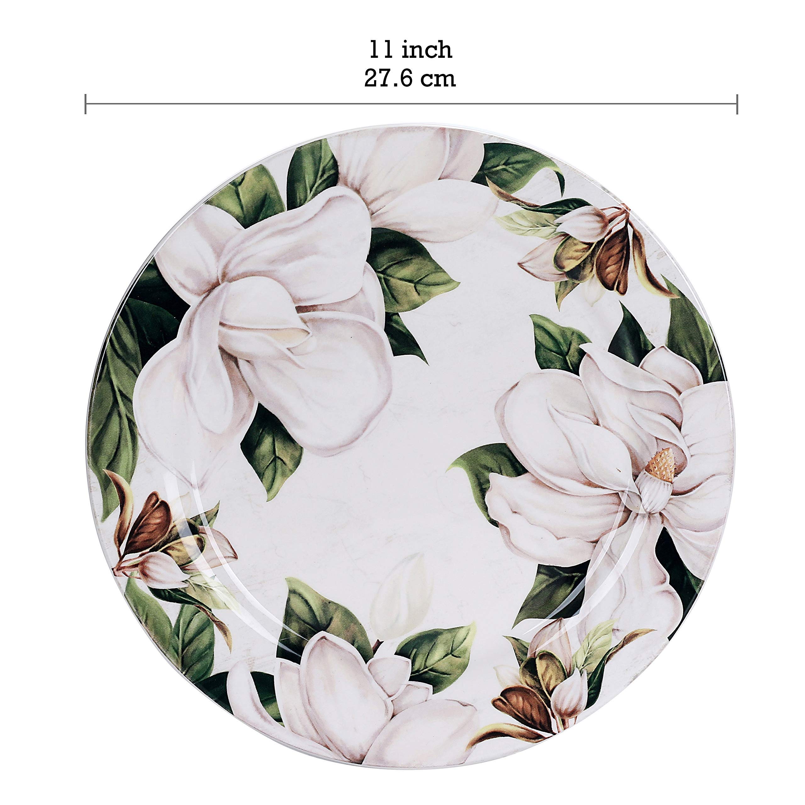 Bico Magnolia Floral Ceramic 16-Piece Dinnerware Set - Service for 4 with 11