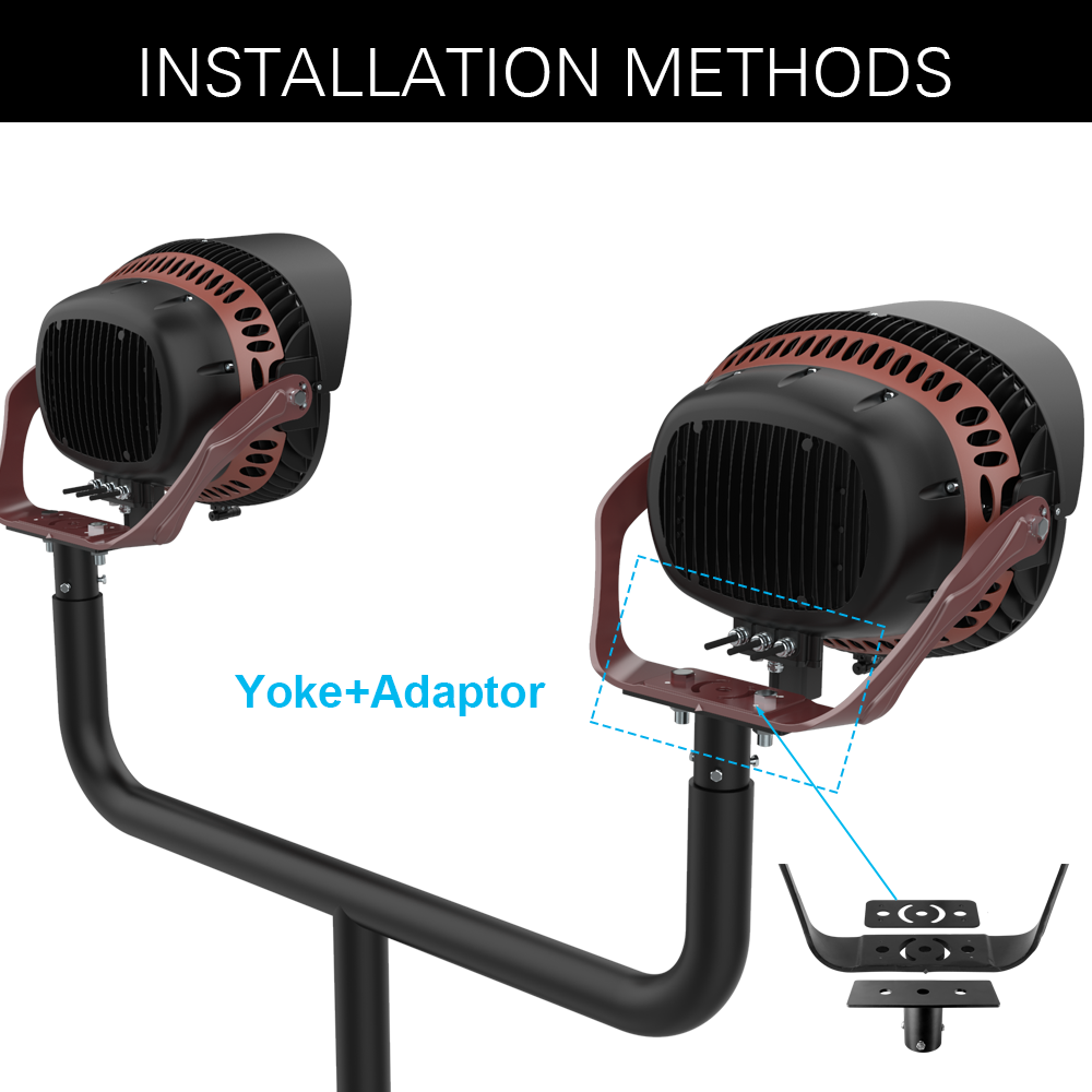 VEGA LED Sports Light 850W 118,000 Lumens 5000K Daylight White 120-277V 4H4V Beam Angle - Equivalent to 2000W Metal Halide - 10 Year Warranty - Perfect for Stadiums, Arenas, Tennis Courts & Outdoor Sports Fields