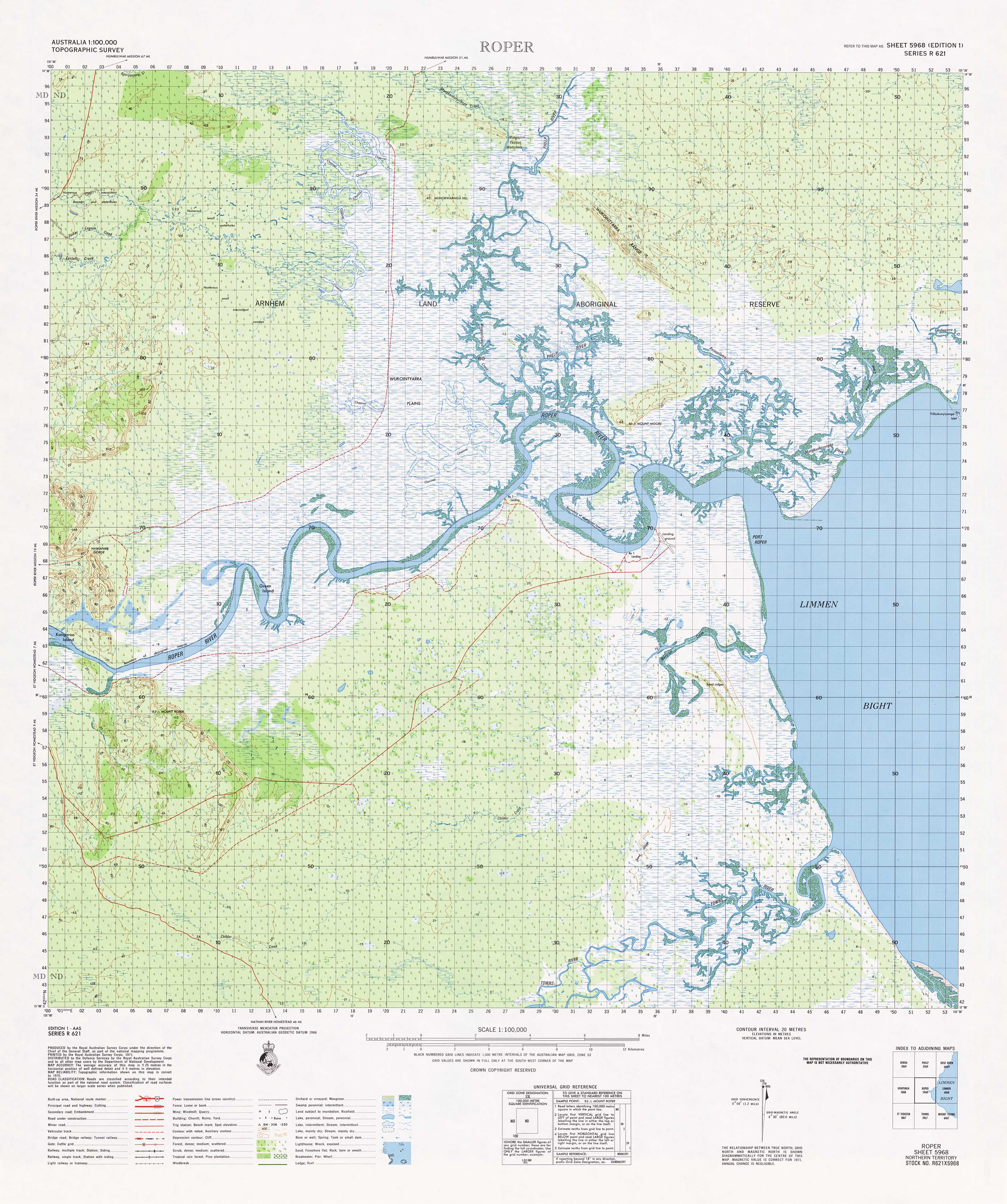 1:100K Topographic Map of Roper - Detailed Hiking, Camping & Outdoor Adventure Navigation - Perfect for Backpacking, Trail Exploration & Land Surveying