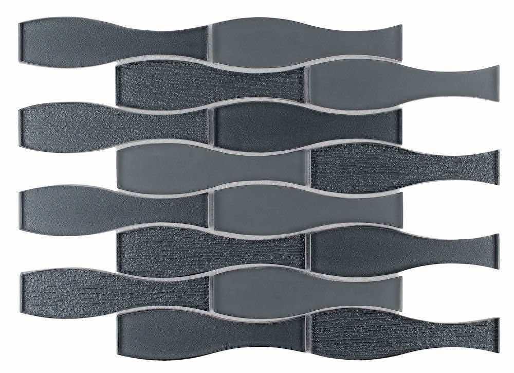 Dark Gray Glass Mosaic Tile for Backsplash, Bathroom & Kitchen - Recycled Bottle Material - Peel and Stick or Glue Installation - Waterproof & Durable Wall Decor