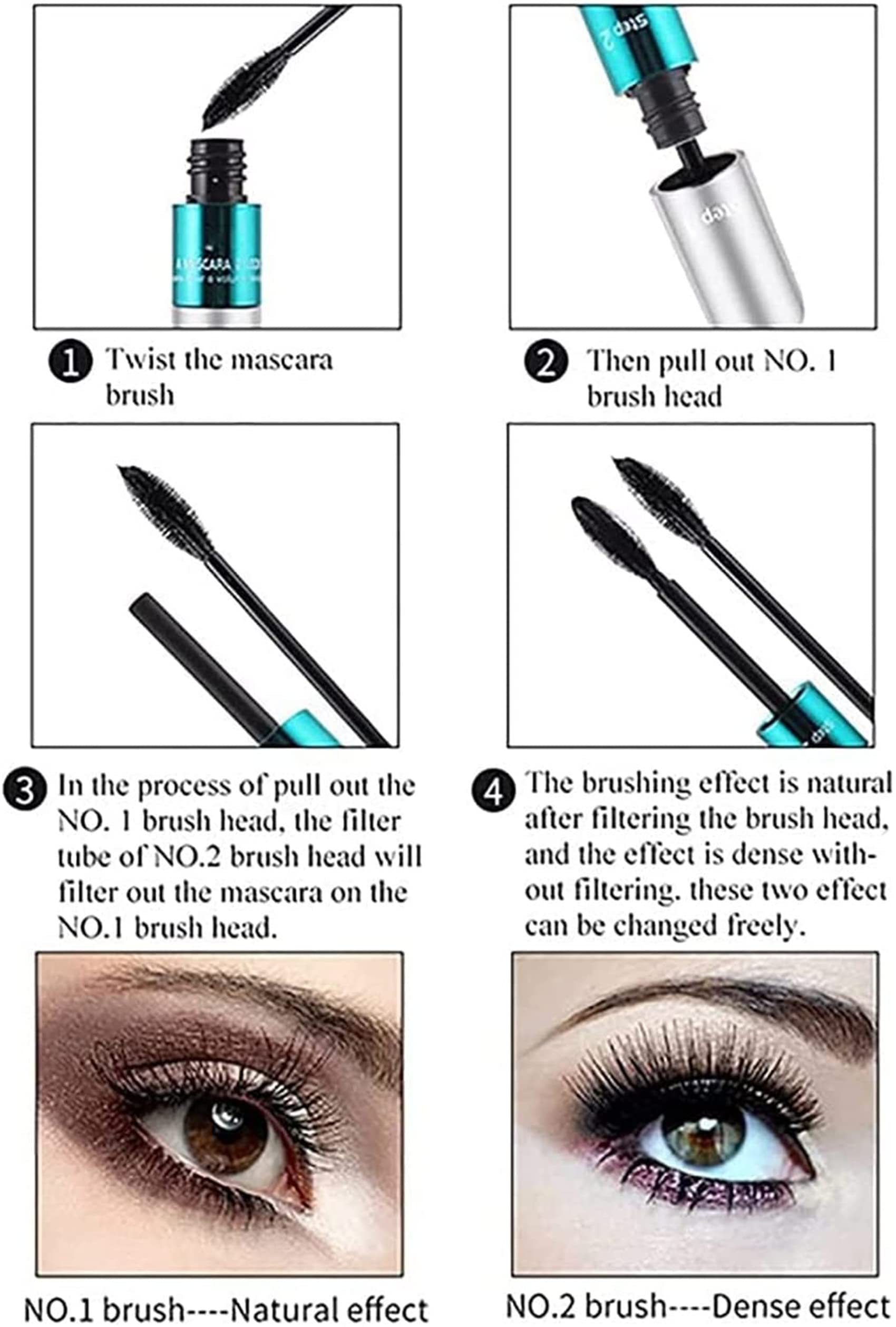 4D Silk Fiber Lash Mascara - 3 Pack | Natural Lengthening & Thickening Mascara | Smudge-Proof, Long-Lasting Formula for Full Lashes | Perfect for Daily Wear & Special Occasions