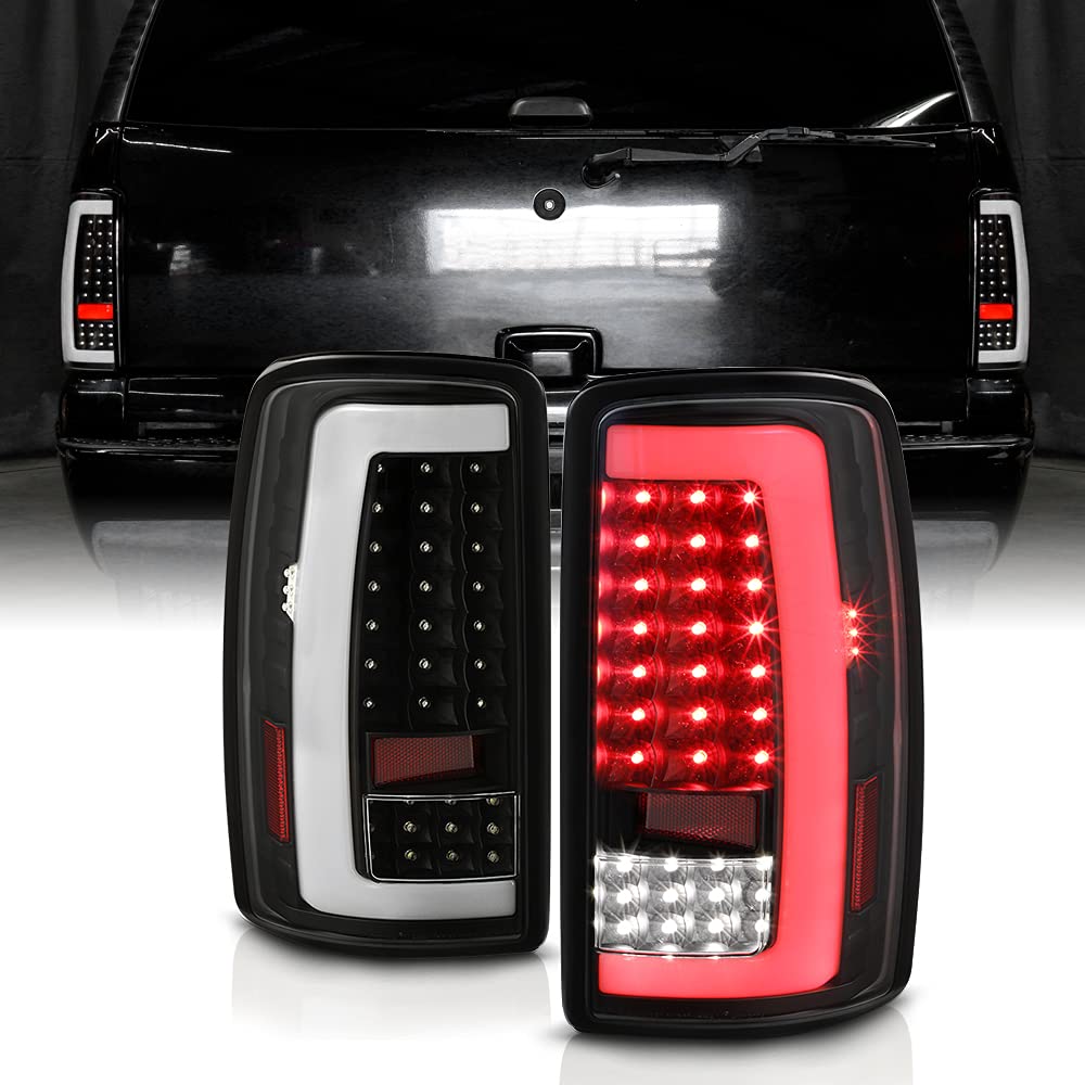 ACANII Full LED Tail Lights Brake Lamps Assembly for 2000-2006 Chevy Suburban Tahoe & GMC Yukon - Left+Right Pair, Bright LED Tube Design for Enhanced Visibility & Safety at Night Driving