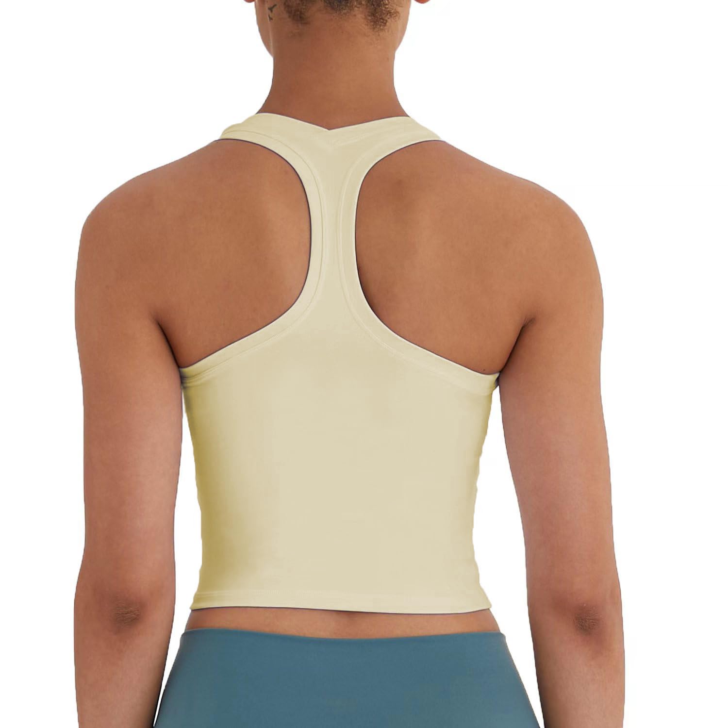 Women's Cropped Racerback Tank Top - Breathable Workout Shirt for Running, Yoga & Gym - Perfect for Fitness, Sports & Summer Activities