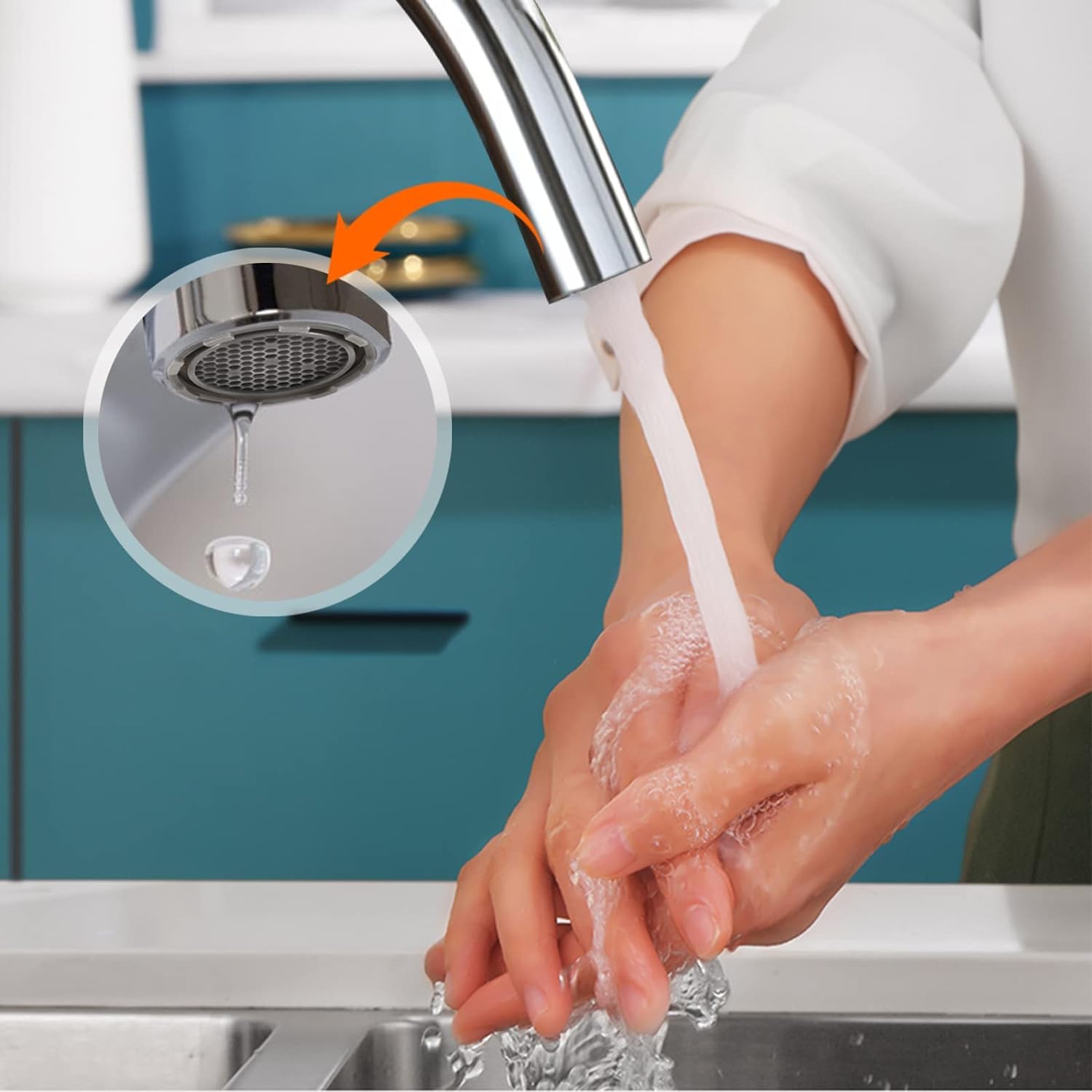 8-Piece Water Saving Faucet Aerator Set with 2 Keys - Flow Restrictor Sink Aerators, Tap Strainer Replacement for Kitchen & Bathroom - Perfect for Reducing Splash & Conserving Water in Homes & Restaurants