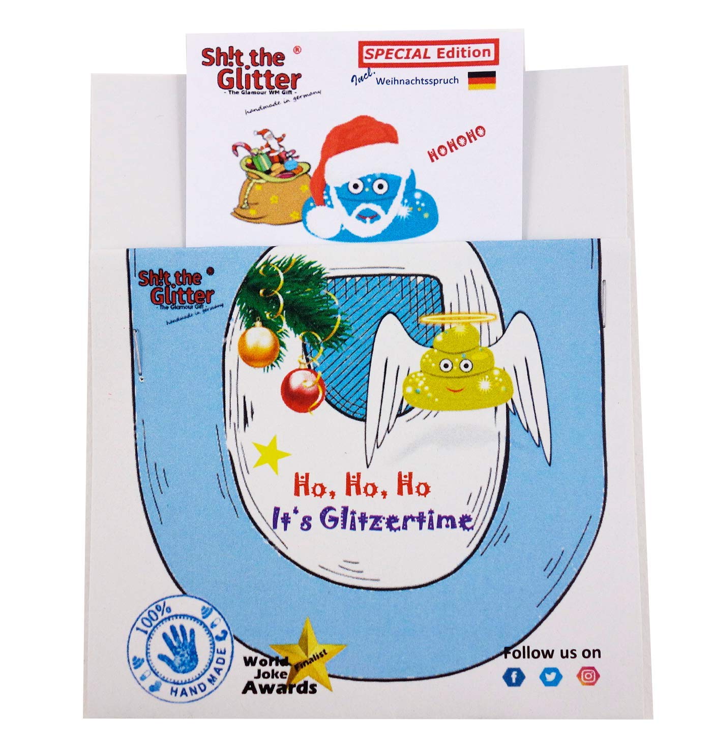Shit the Glitter® - Christmas Novelty Gift Set (Snowman Poop, Reindeer Poop, Grinch Poop, Donkey Poop) - Funny Joke Item, Secret Santa Gift, Glamorous Present with Glitter Pills - Original Humorous Gag Gift for Christmas Parties & Office Exchanges