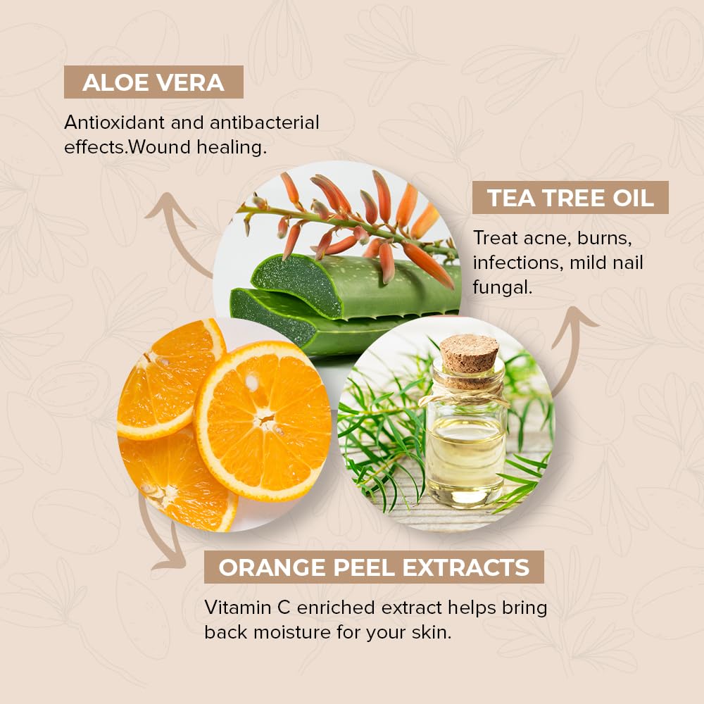 GHC Foaming Face Wash with Built-in Brush - Tea Tree, Aloe Vera & Vitamin C, Paraben-Free | Deep Cleansing for Acne, Oily & Sensitive Skin | Daily Skincare Routine