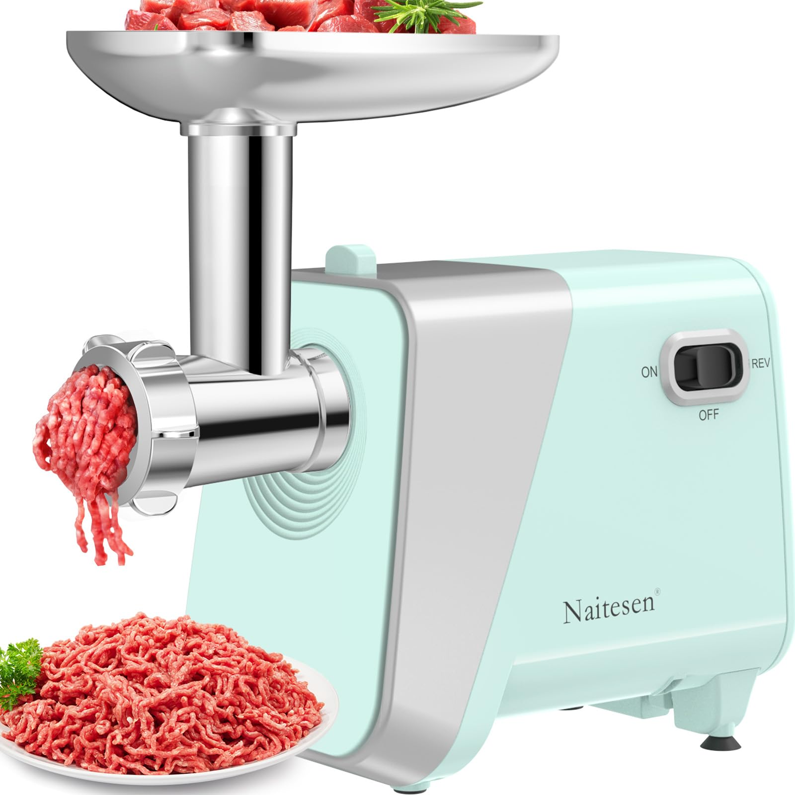 2800W Electric Meat Grinder & Sausage Stuffer - Heavy Duty Stainless Steel Food Processor with 3 Grinding Plates & Burger Press - Perfect for Home Kitchen, BBQ Parties & Sausage Making