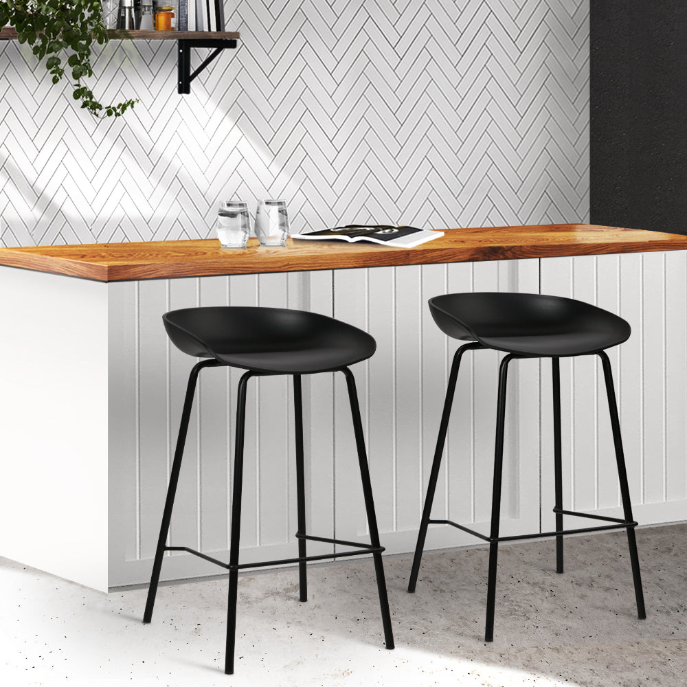2 Pack Metal Bar Stools for Kitchen Counter - Adjustable Height Barstools for Dining, Breakfast Nook & Home Decor
