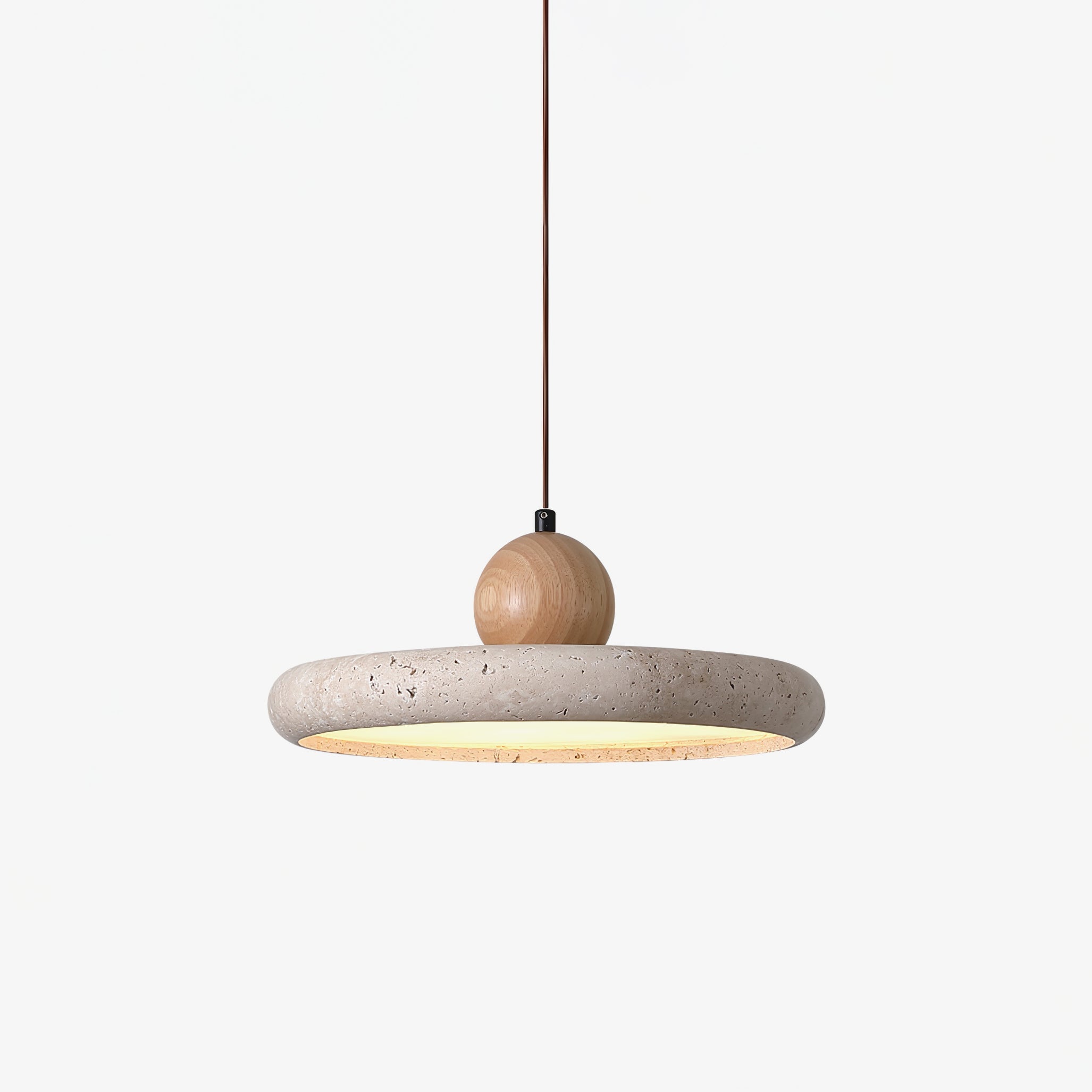 Lola Travertine Pendant Light - Modern Natural Stone Hanging Lamp for Kitchen Island, Dining Room & Bedroom Lighting