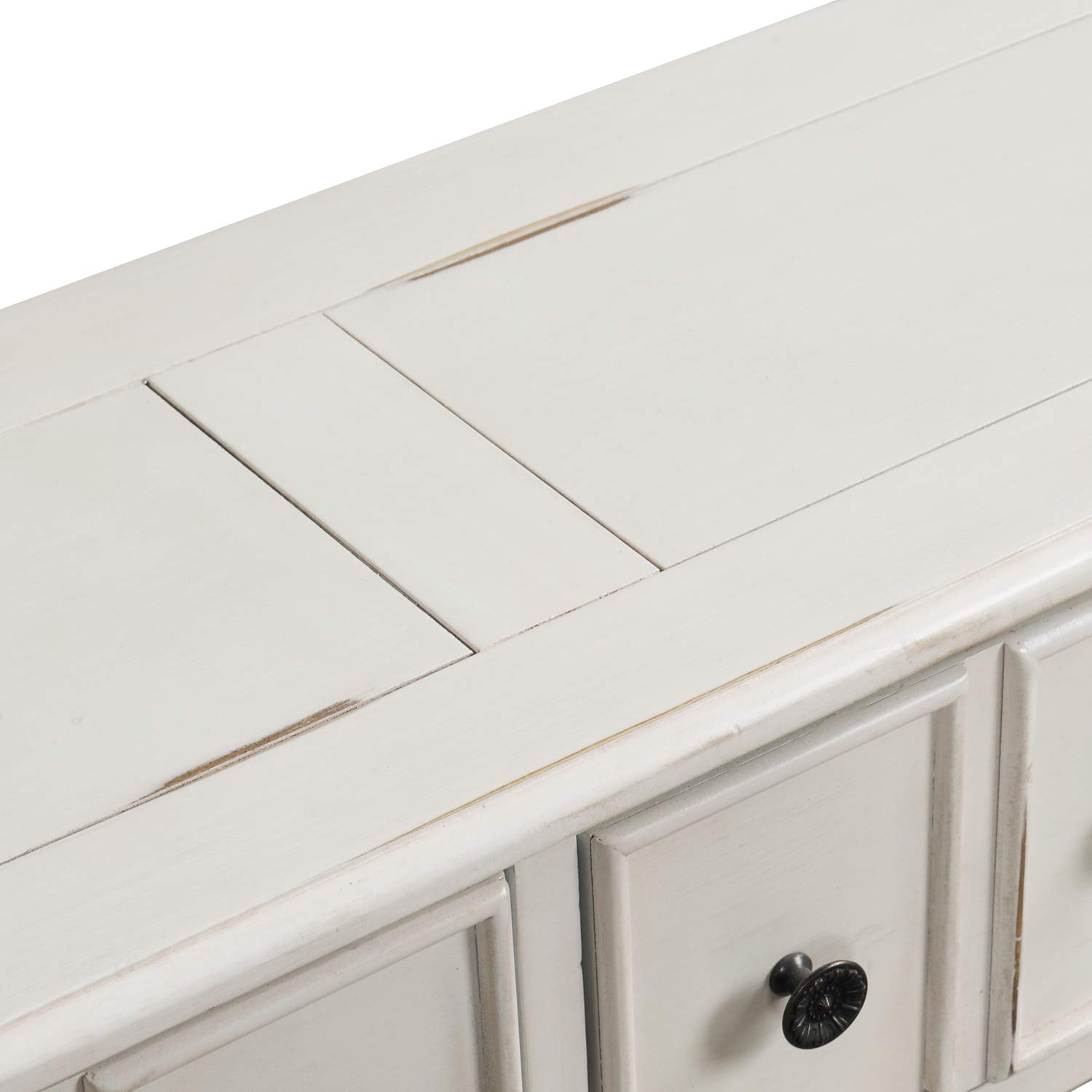 Rustic Solid Wood Entryway Console Table with 4 Drawers - 60