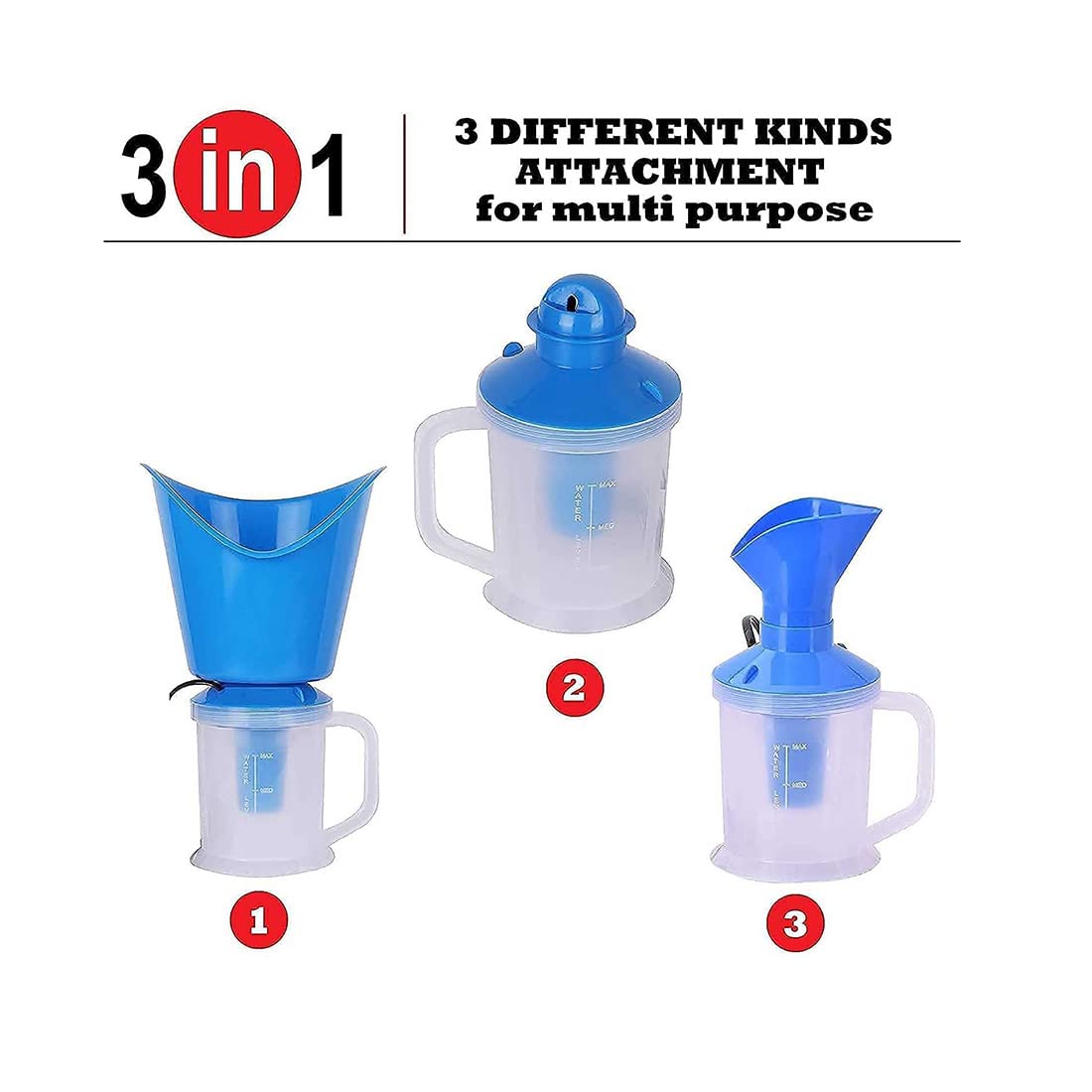 Dr. Care Cold & Cough Relief Vaporizer Steamer - Portable Steam Inhaler for Adults, Kids - Facial Steamer for Congestion Relief & Skin Care - Blue (Perfect for Home, Office & Travel Use)