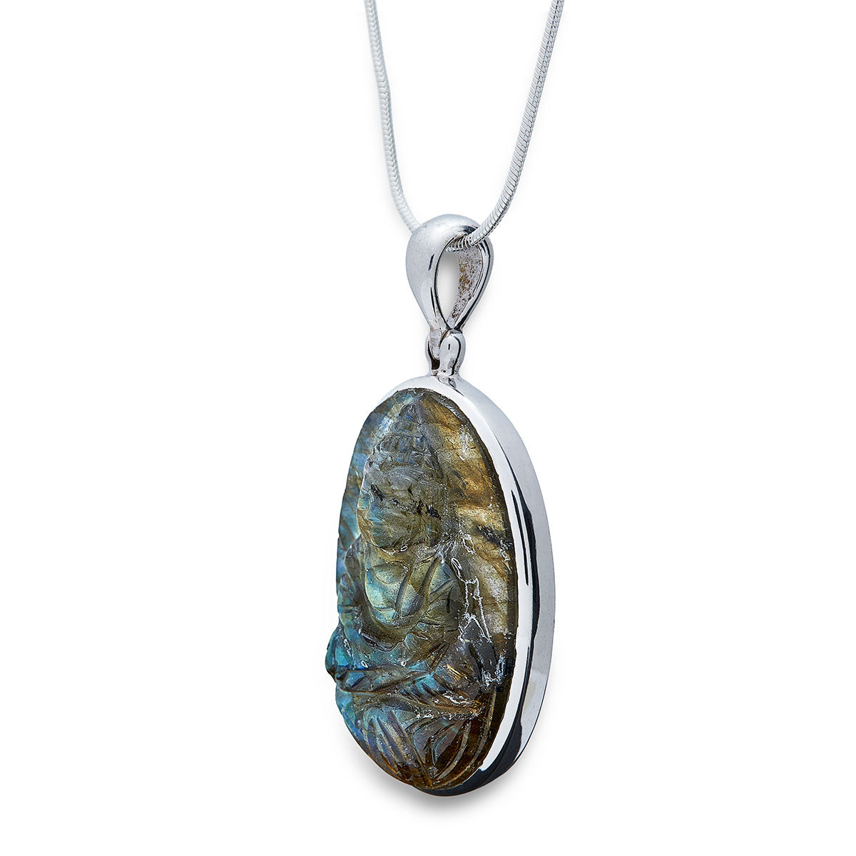 Handmade Labradorite Crystal Pendant Necklace - Natural Stone Jewelry for Women, Healing Crystal Gift for Spiritual Protection & Energy Balance | Perfect for Meditation, Yoga & Everyday Wear