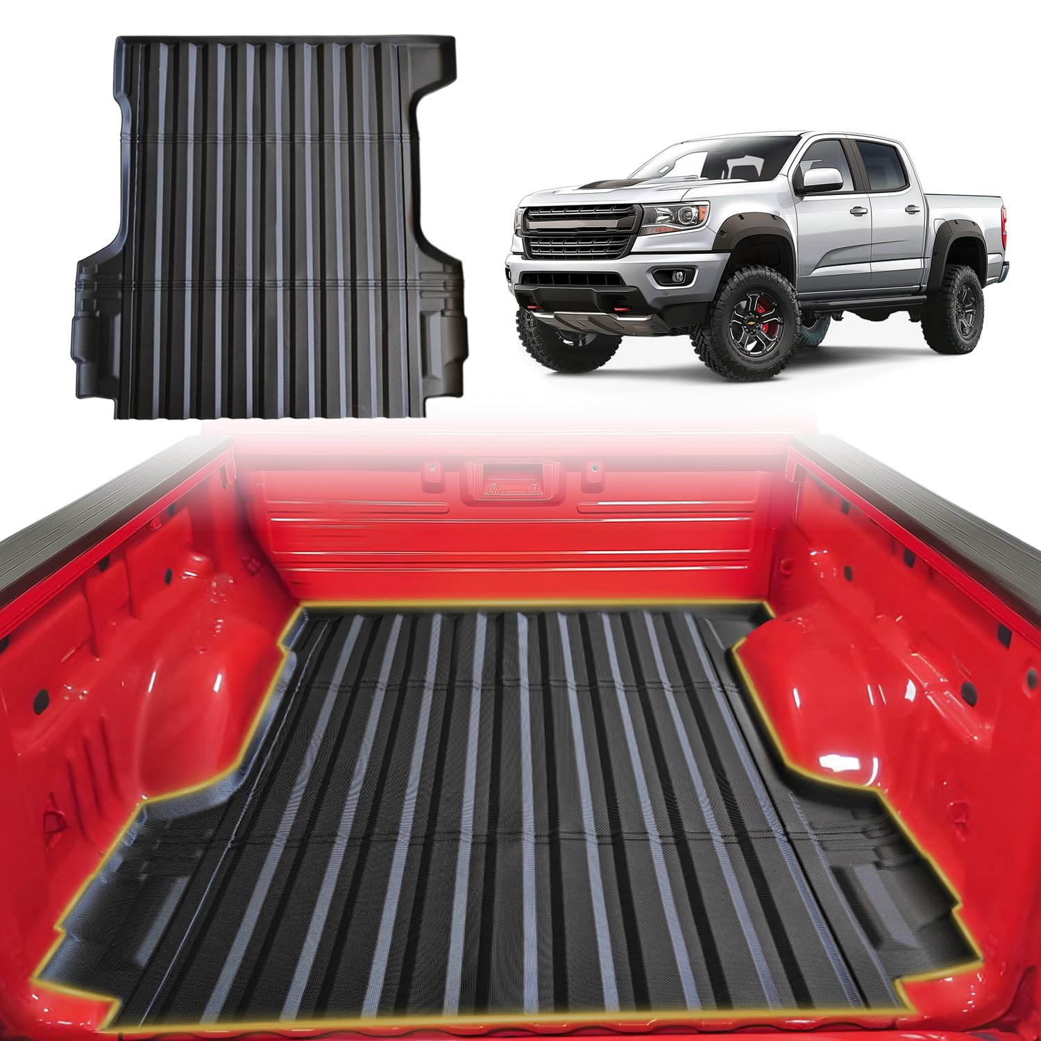 Heavy Duty TPE Truck Bed Mat for 2015-2022 Chevy Colorado & GMC Canyon | 5FT All-Weather Bed Liner | Cargo Protection Accessories | Perfect for Hauling, Camping & Off-Road Adventures