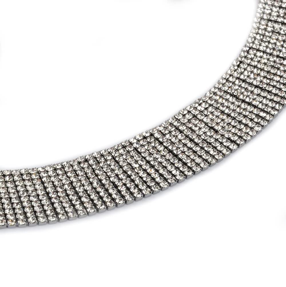 Kercisbeauty Dainty Rhinestone Choker Necklace for Women - Elegant Y Necklace with Diamond Accents, Long Chain Bar Necklace for Party, Evening Wear, Date Night & Special Occasions
