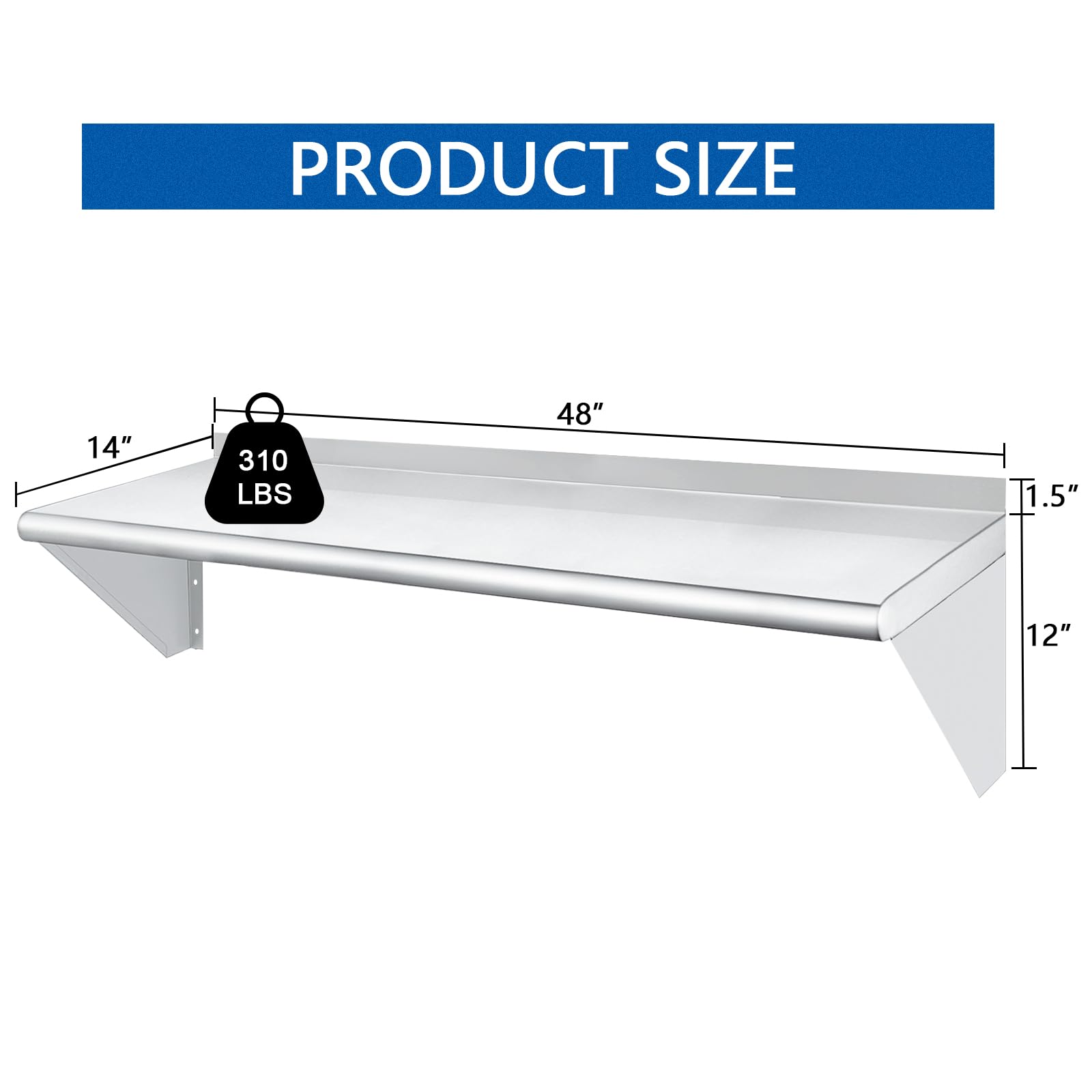 Stainless Steel Wall Mount Shelf 14