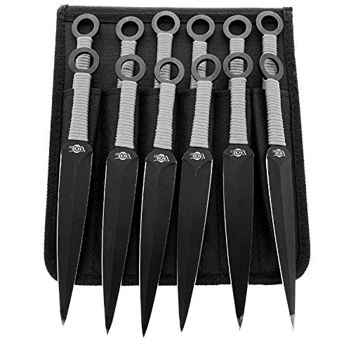12 PCS Throwing Knives Kunai Set - Red, Black, Blue | Perfect for Ninja Training, Martial Arts Practice, Outdoor Survival & Collector's Display | Durable Stainless Steel Throwing Knives for Beginners & Professionals