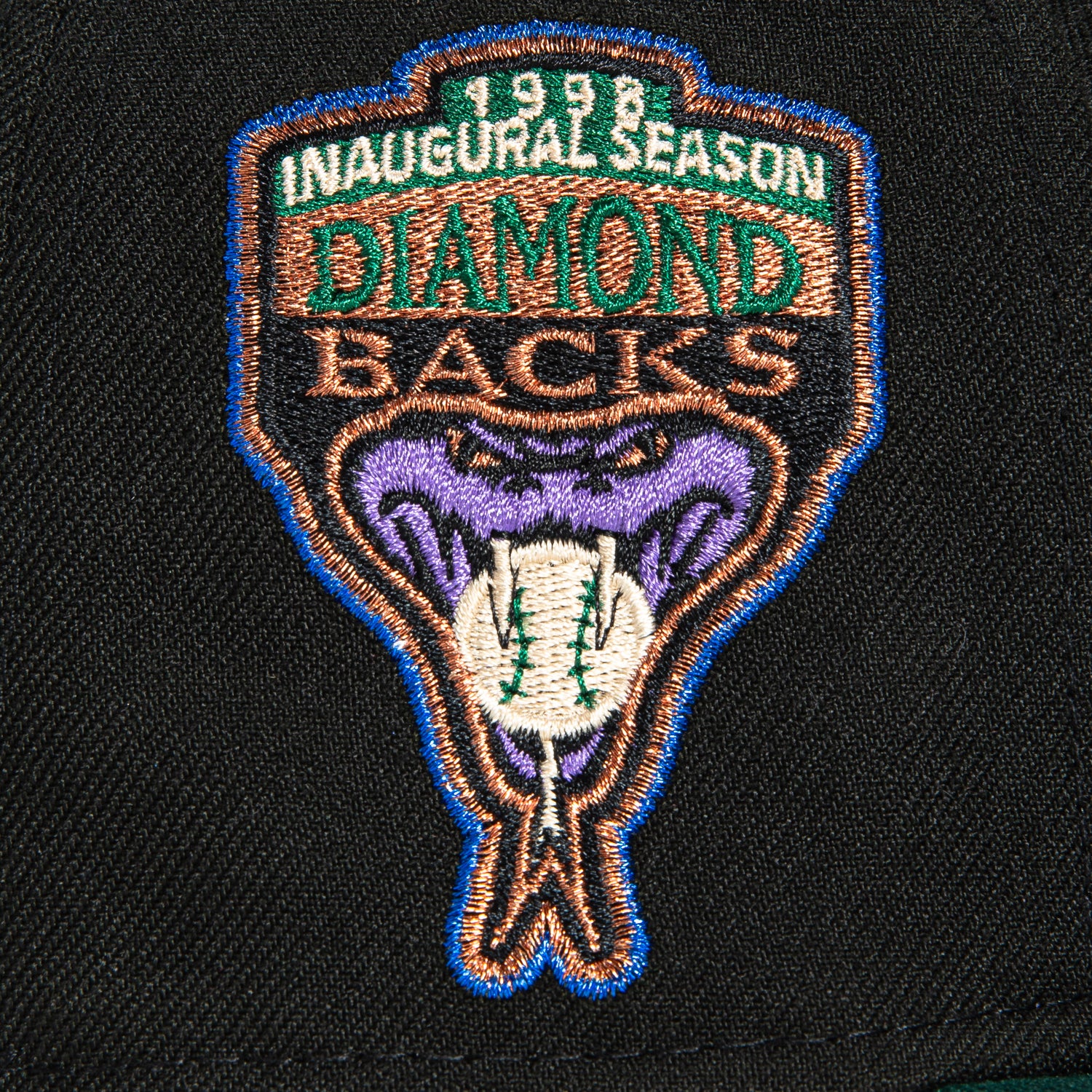 New Era 59Fifty Arizona Diamondbacks Inaugural Patch Upside Down Snapback Hat - Black, Green, Purple, Royal - Perfect for Baseball Games, Fan Collections & Streetwear Fashion