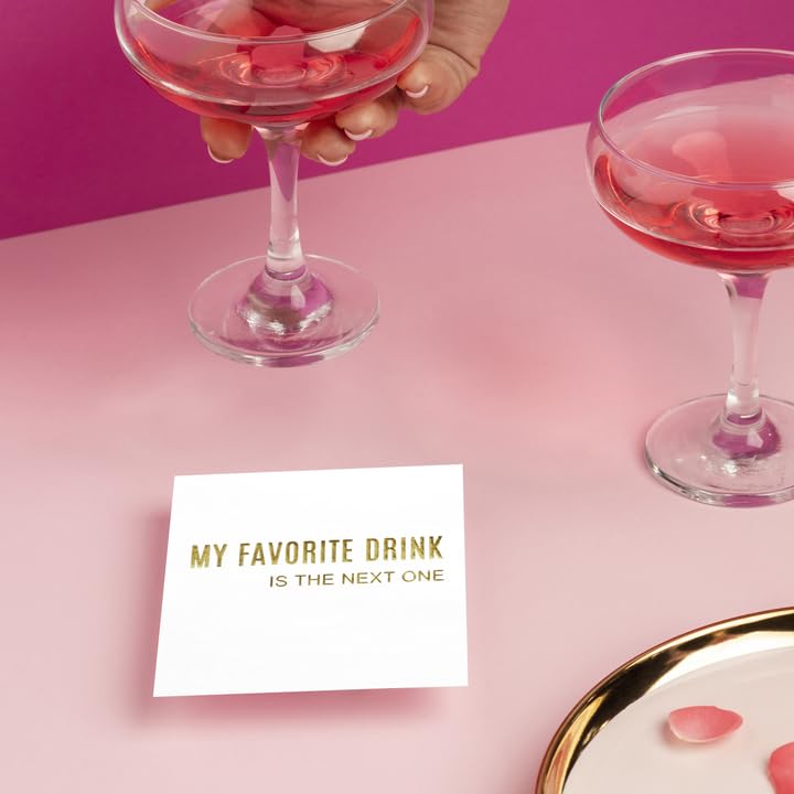 **Andaz Press Gold Foil Funny Cocktail Napkins - 