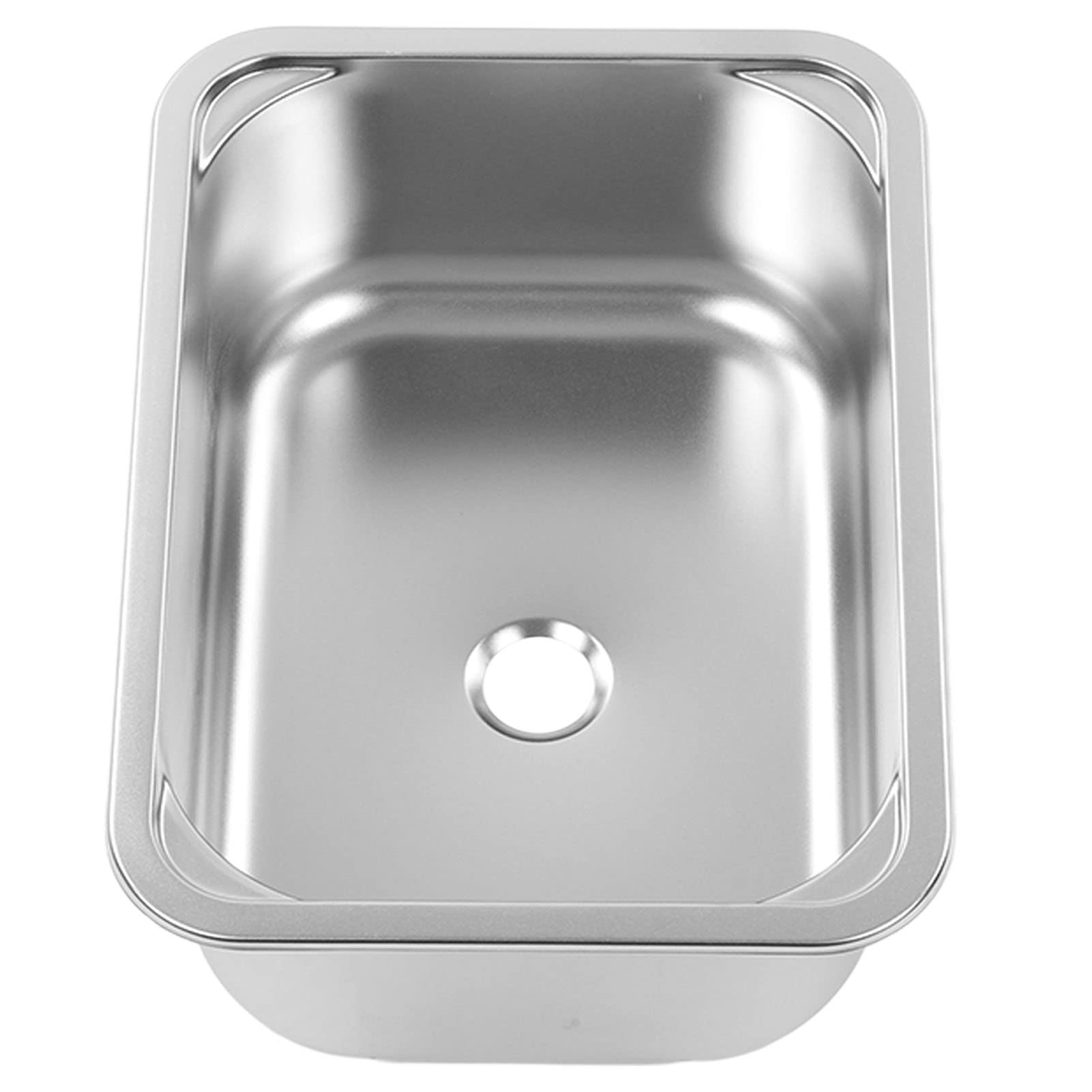 304 Stainless Steel Workstation Drop-In Sink - 345x245x136mm Single Bowl Small Hand Wash Basin with 40mm Drain for Kitchen, RV, Camper Van, Yacht & Boat | Perfect for Bar Prep, Dishwashing & Compact Spaces