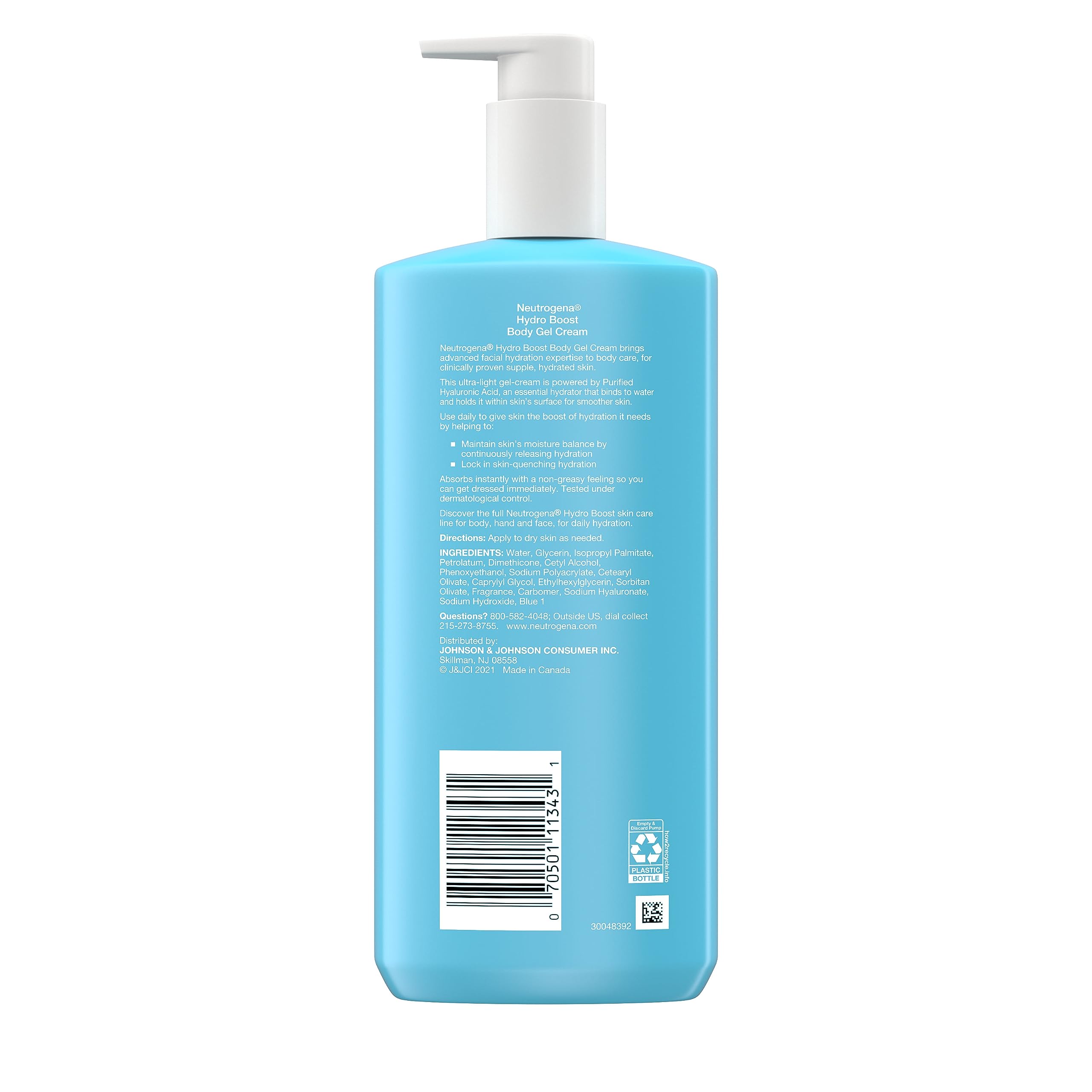 Neutrogena Hydro Boost Body Gel Cream - Hydrating Hyaluronic Acid Lotion for Normal to Dry Skin | Lightweight Moisturizer 16 oz (2 Pack) | Perfect for Daily Hydration & Post-Shower Skincare Routine