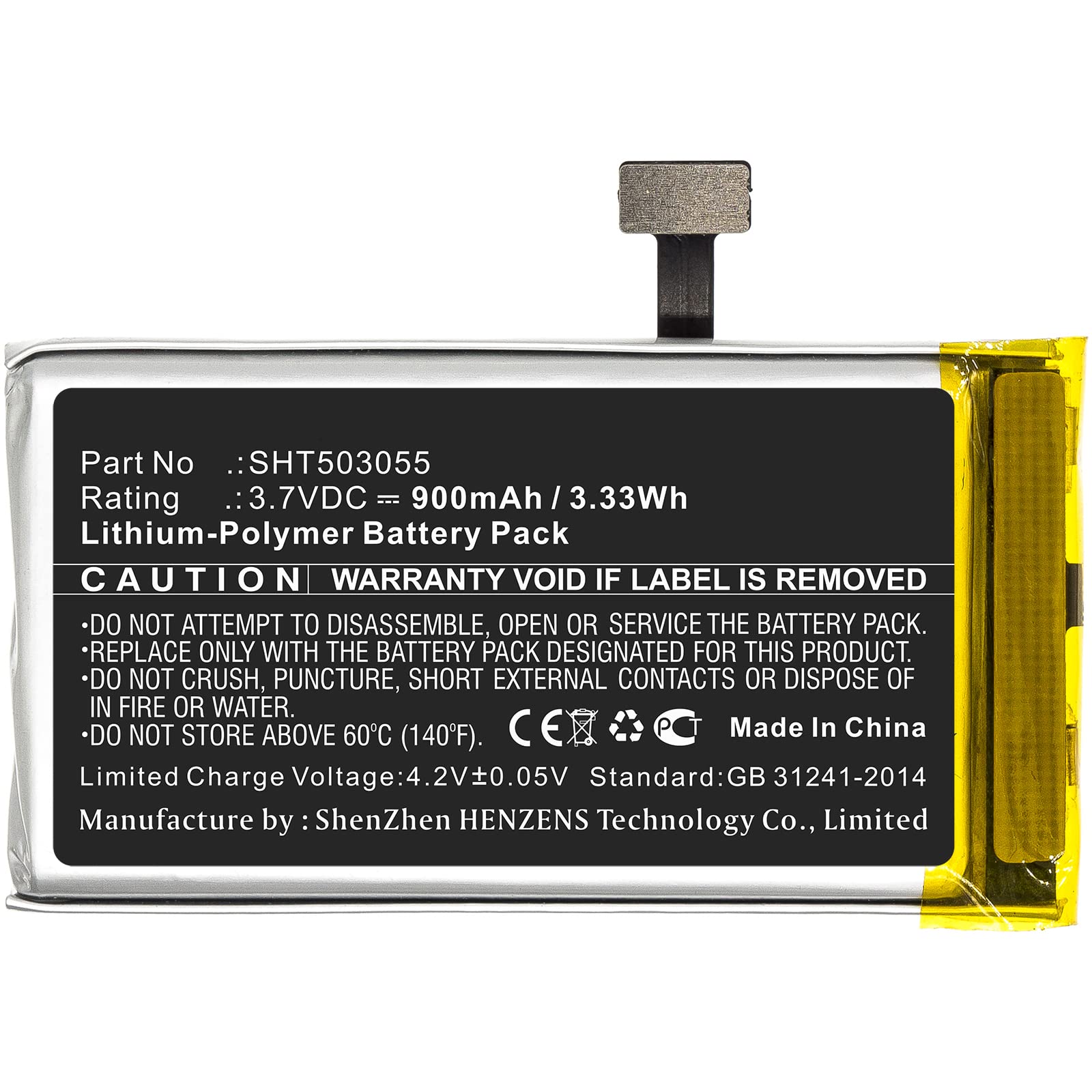 Synergy Digital GPS Battery - 3.7V Li-Polymer 900mAh Replacement Battery for Golf Buddy SHT503055 GPS | Perfect for Golf Course Navigation & Outdoor Sports Tracking