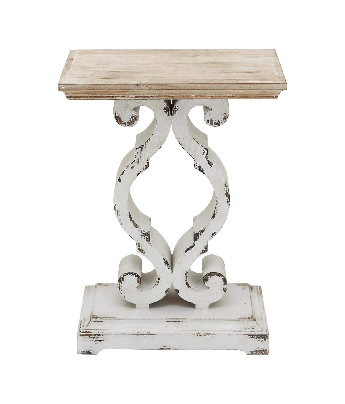 PARISLOFT Rustic Farmhouse Accent End Table - Natural Wood Side Table Nightstand for Dining Room, Living Room, Bedroom - 19.75 x 11.75 x 27.5 Inches - Perfect for Coffee Table Decor, Reading Nook & Small Space Furniture