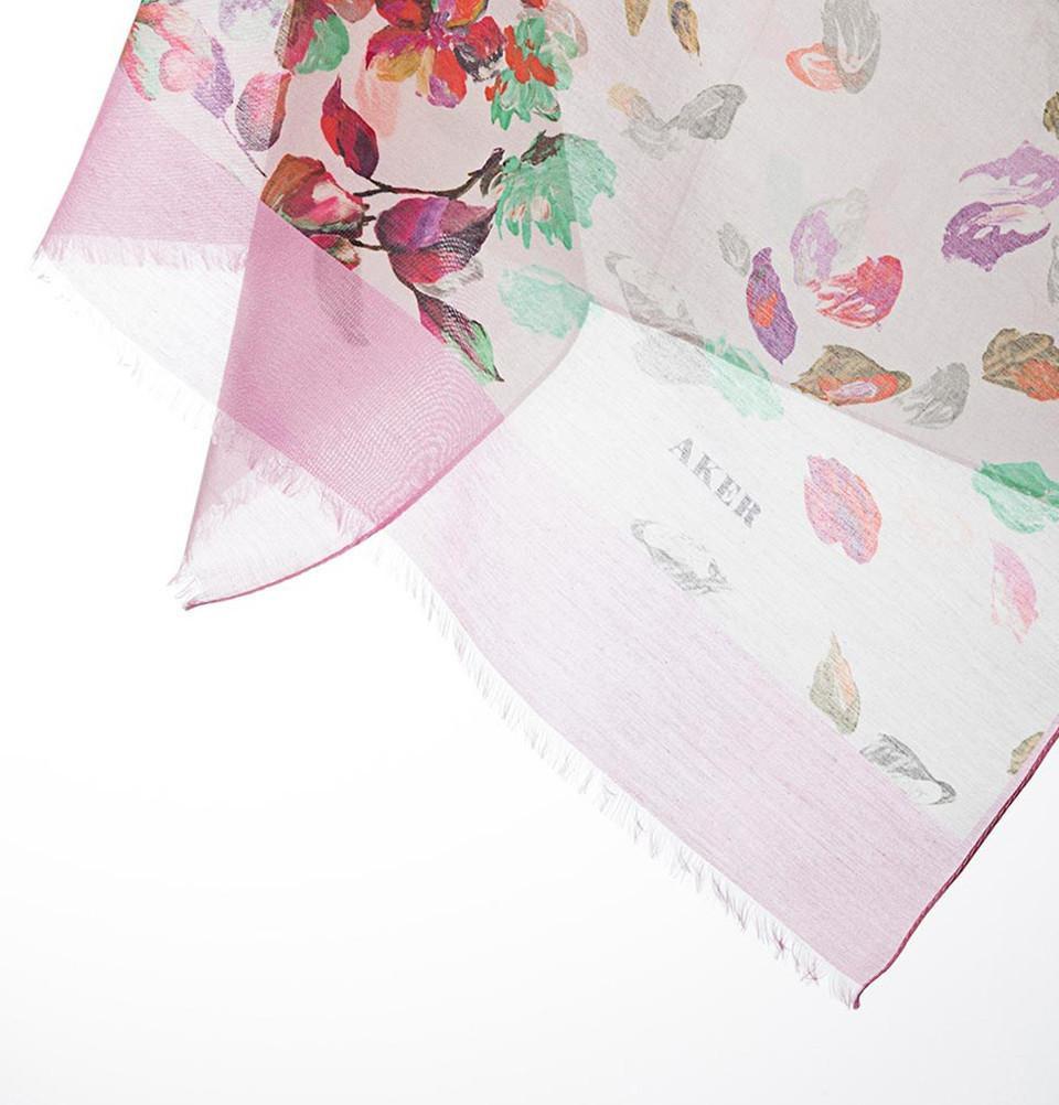 Aker Soft Silk Cotton Patterned Shawl #7312 491 - Elegant Womens Wrap Scarf for Office, Wedding & Evening Outfits