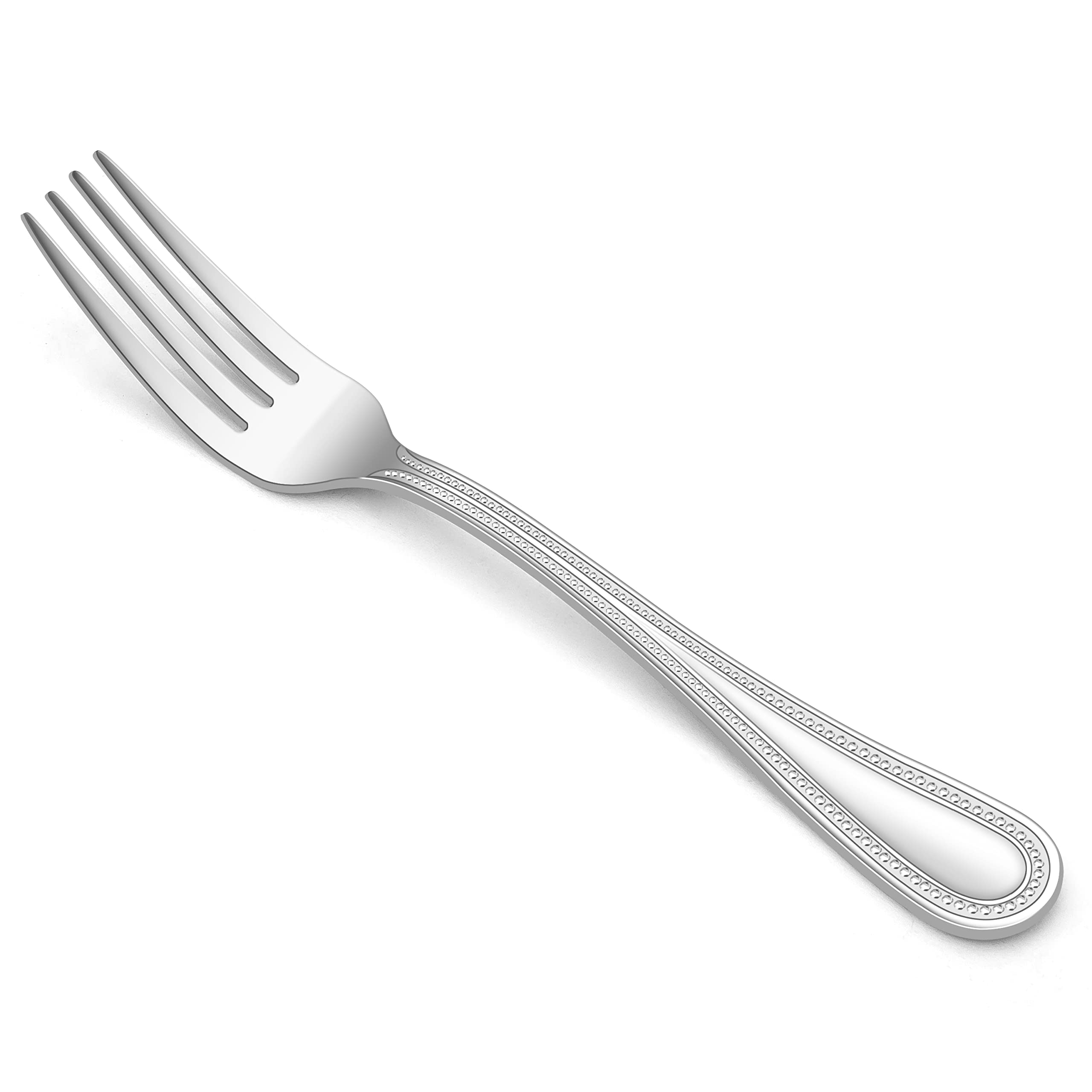 HaWare 12-Piece Stainless Steel Dinner Forks Set - 7.9 Inch Mirror Polished Silverware with Pearled Edge Handle | Elegant Classic Design for Home, Kitchen & Restaurant Use | Dishwasher Safe | Perfect for Fine Dining, Dinner Parties & Catering Events
